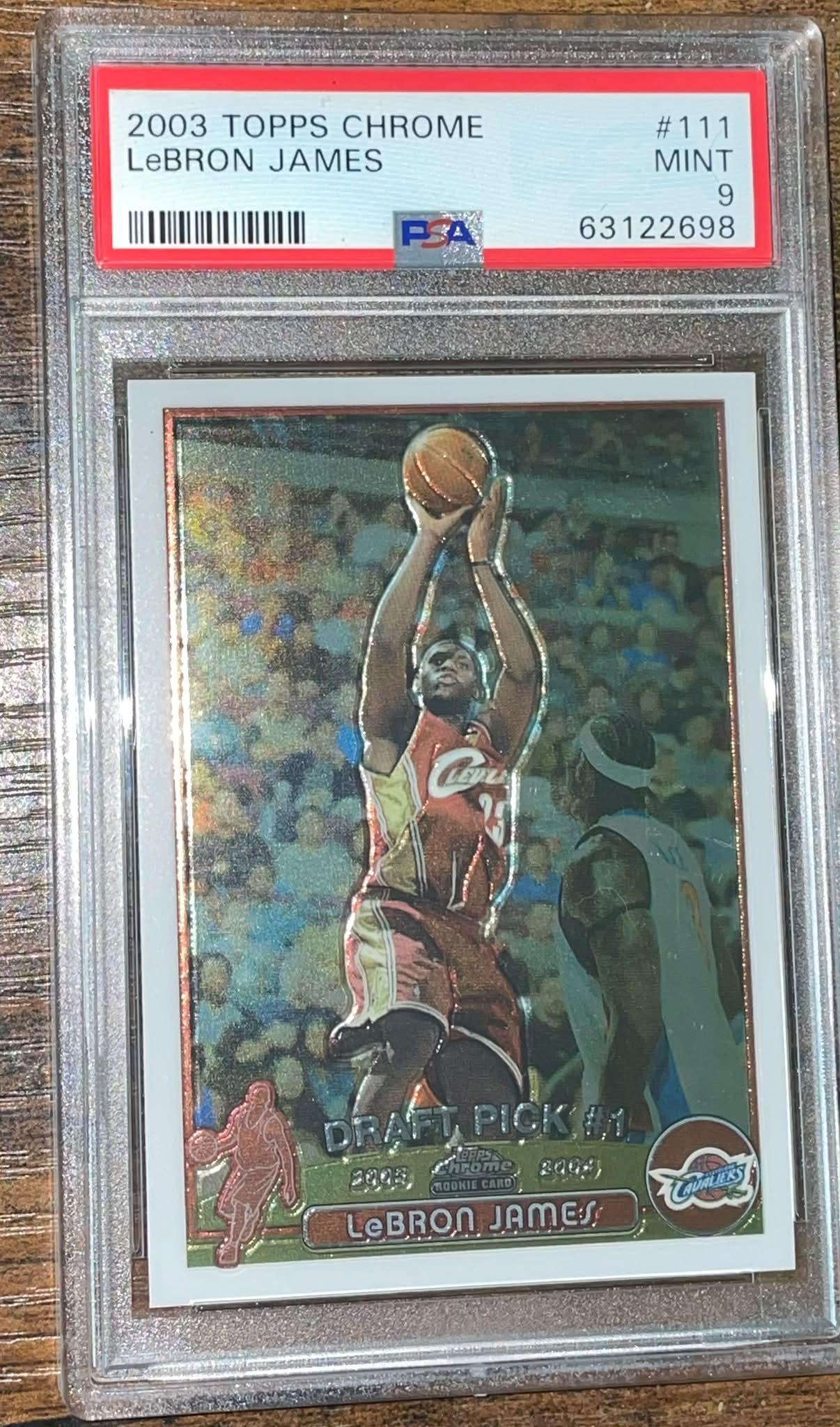 2003 Topps Chrome #111 Lebron James RC Rookie PSA 9 Dual