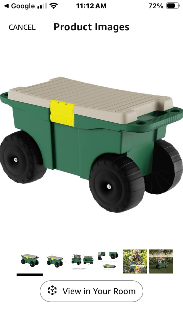 Crystals Garden Tool Cart With Storage Box And Wheels – Portable Heavy Duty Caddy, Lockable & Water Resistant