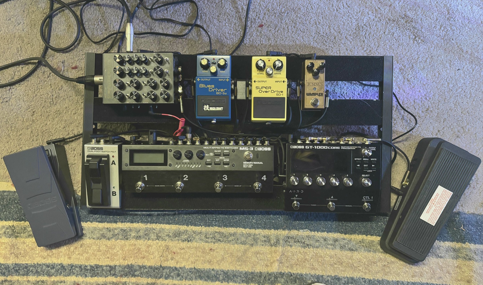 Why does Boss FS-7 footswitch require double tap with GT1000 Core?
