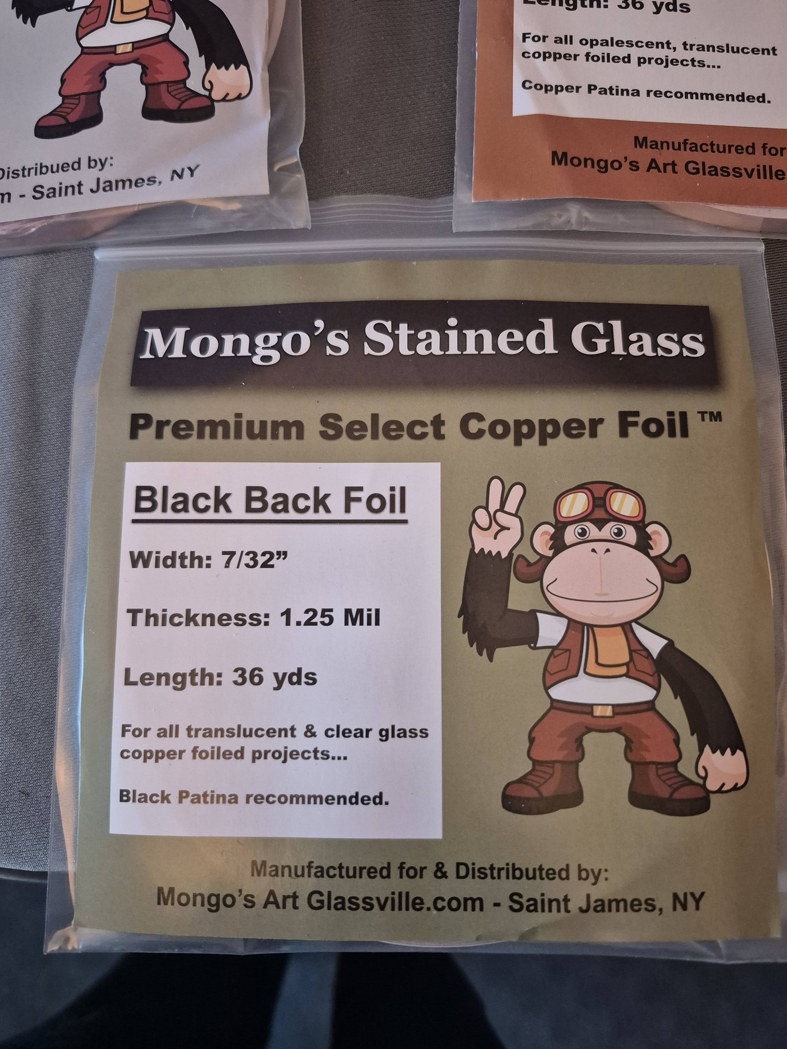 Mongo's premium copper foil for stained glass