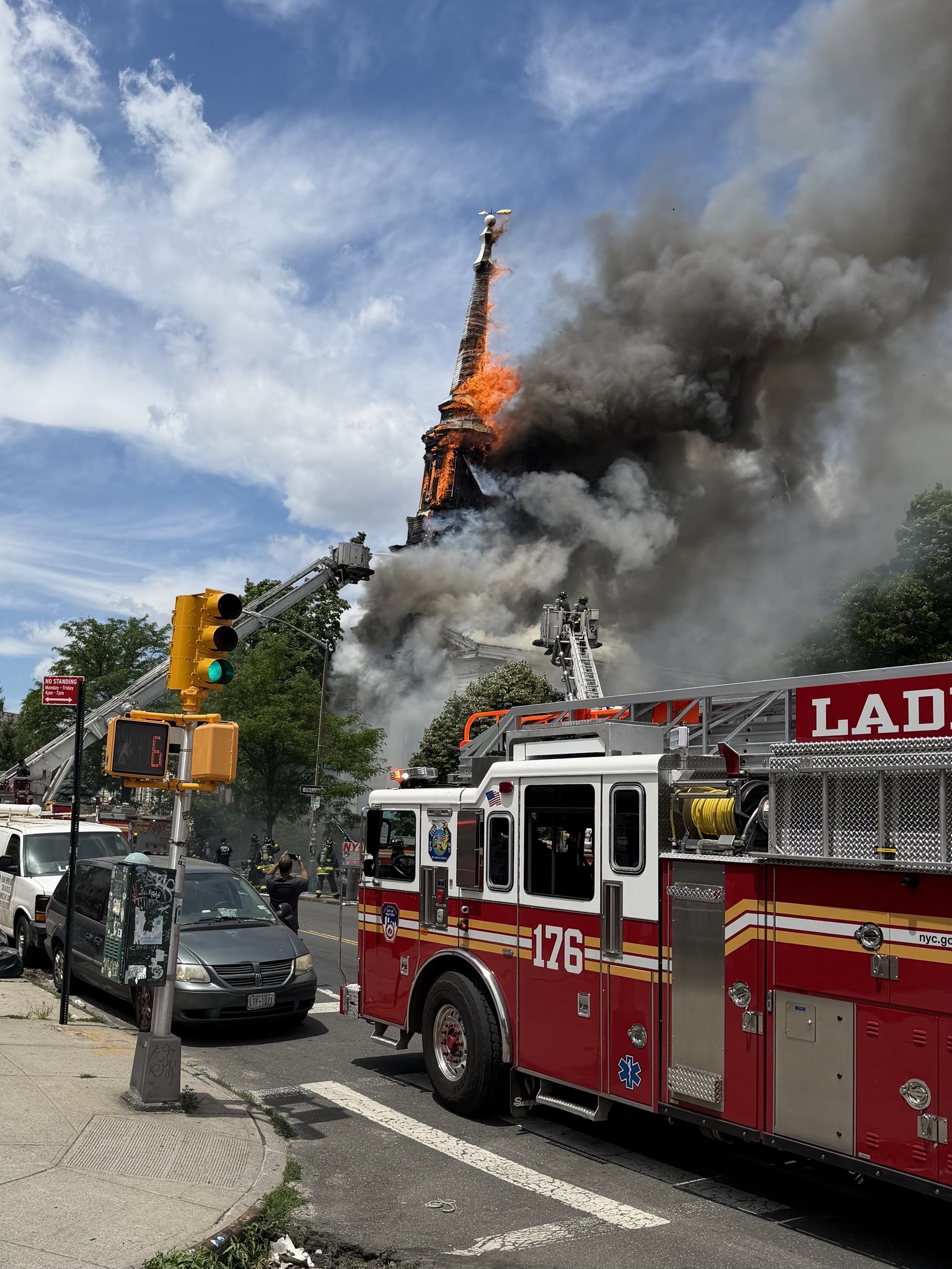My team and I are closely monitoring the five-alarm fire at the