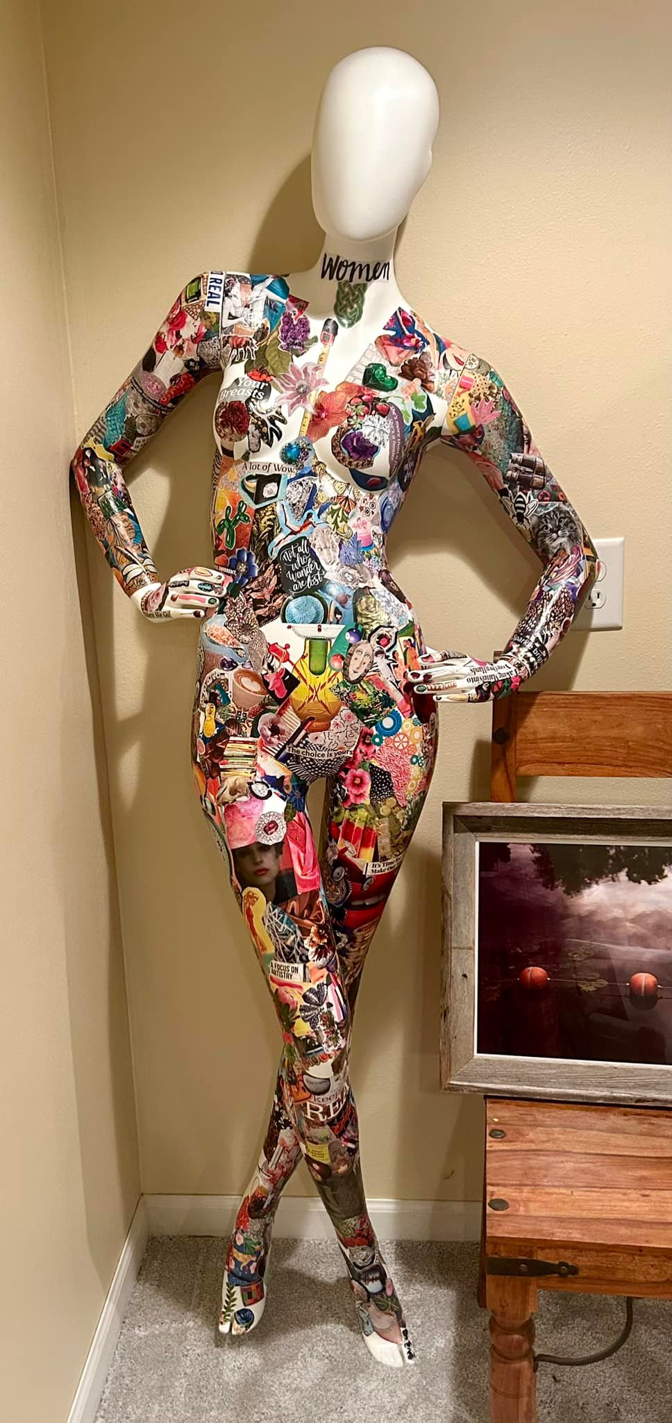 Upcycled mannequin using recycled materials
