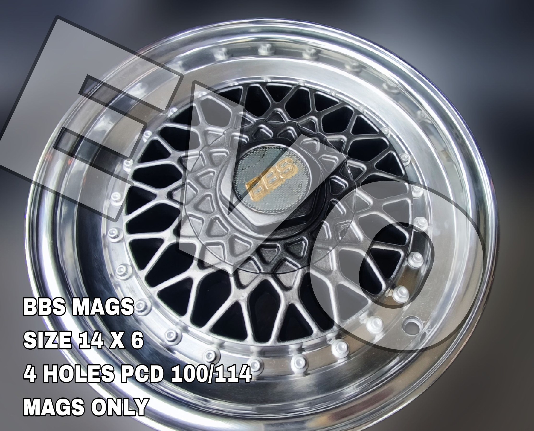 BBS MAGS SIZE 14 X 6 4 HOLES PCD 100/ 114 4 PCS MAGS ONLY PRICE 