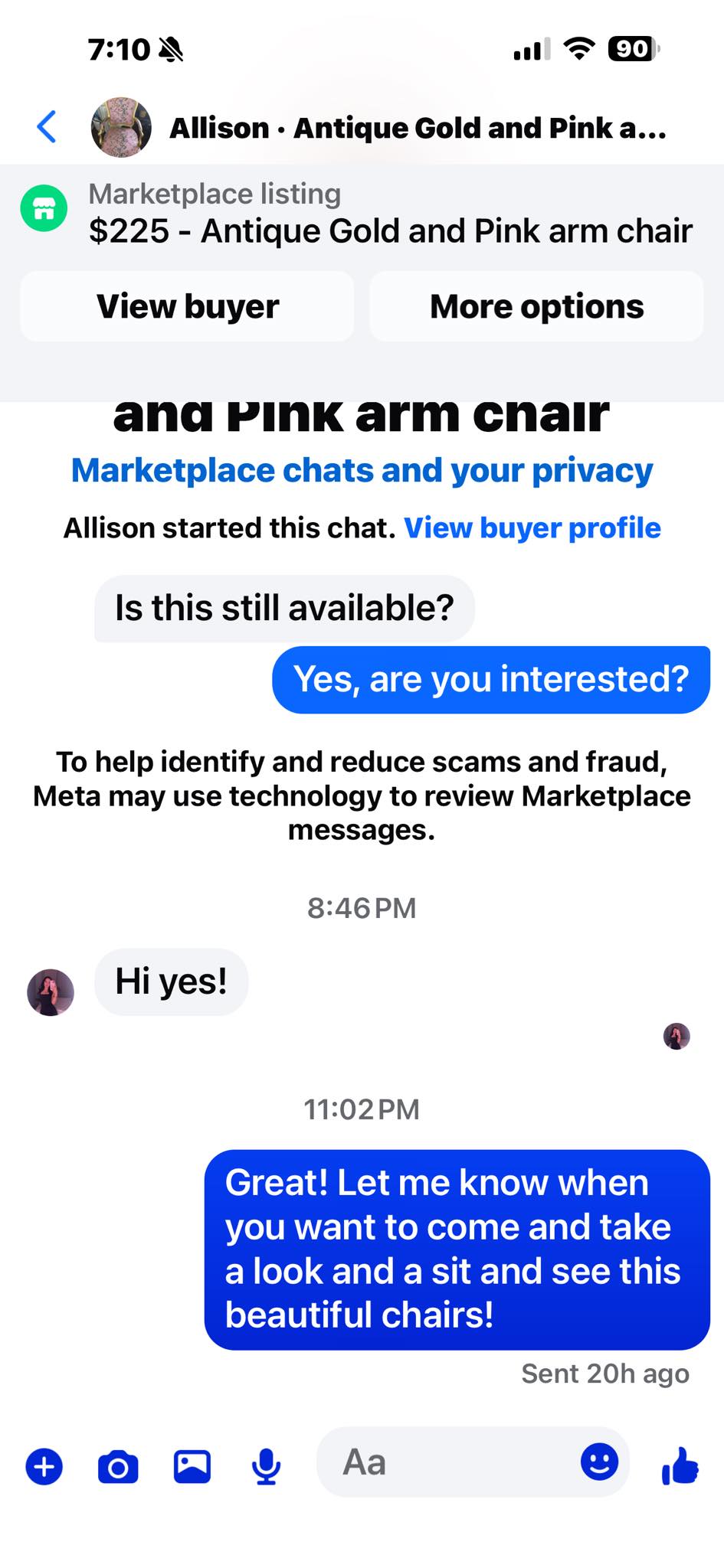 why do some people have in their bio “message me before buying