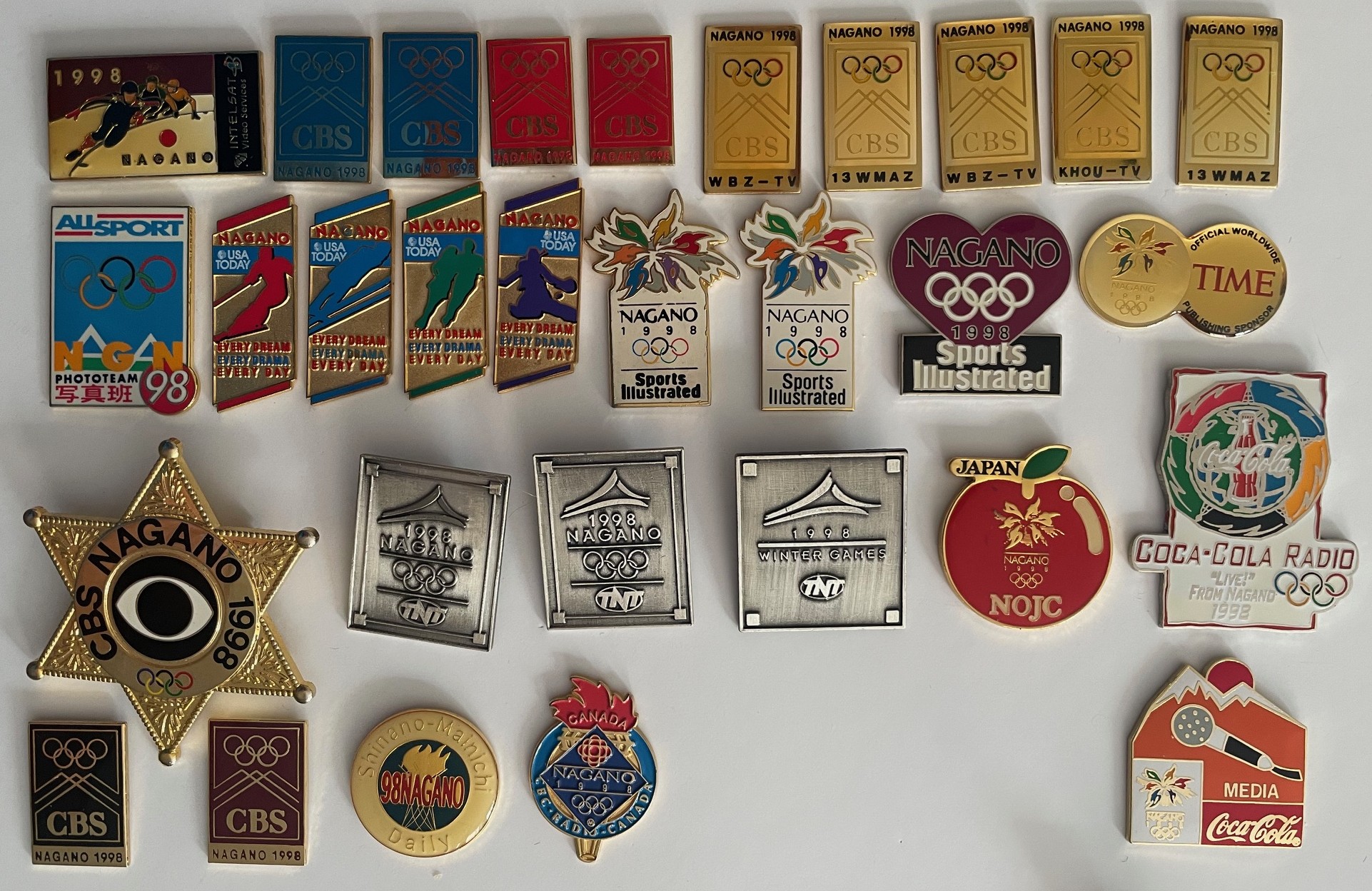 Set of Kodak Olympic pins three pins from the 96 Atlanta Summer