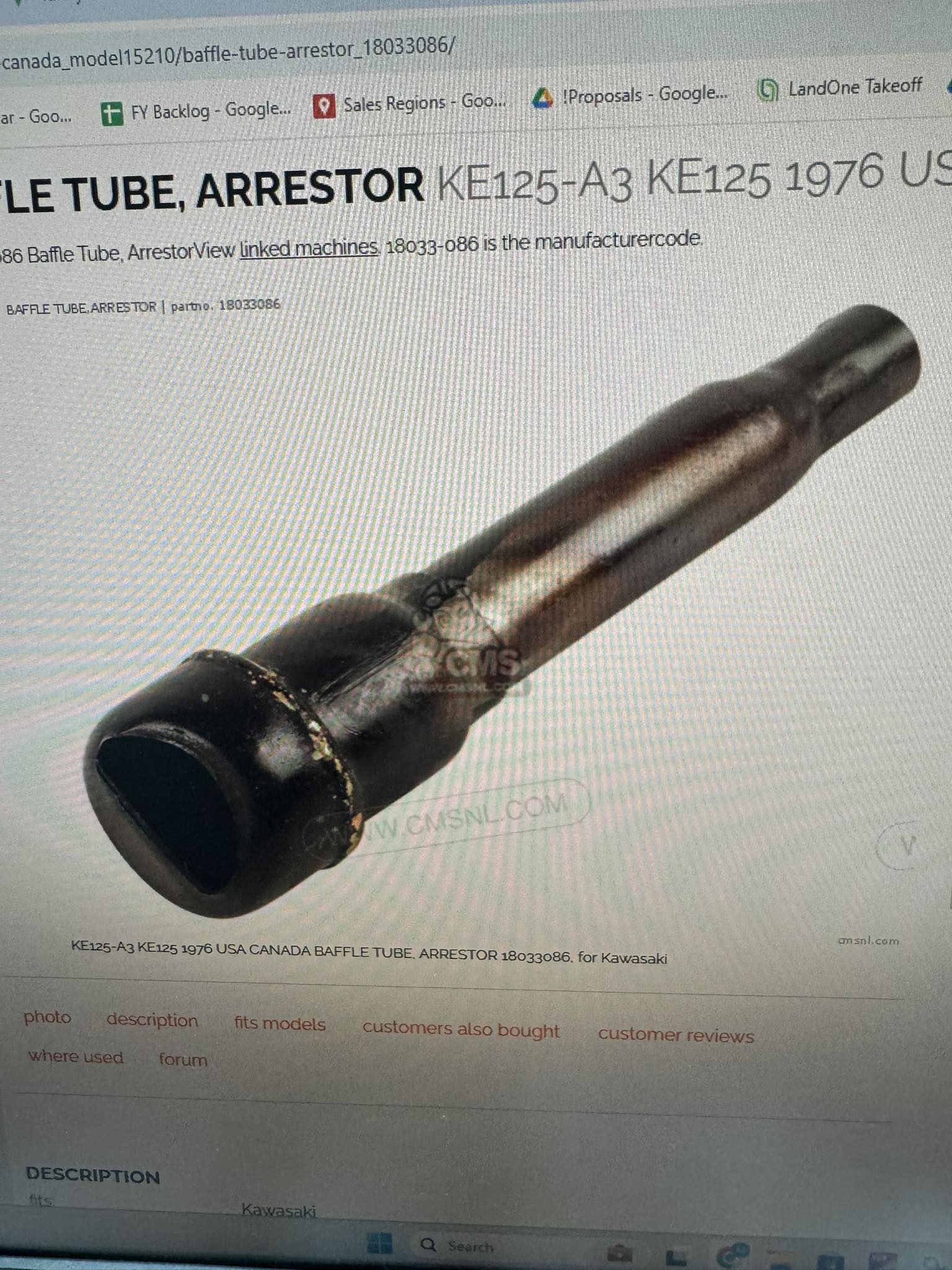 Where to find baffle tube arrestor 18033-086 for 1976 Kawasaki
