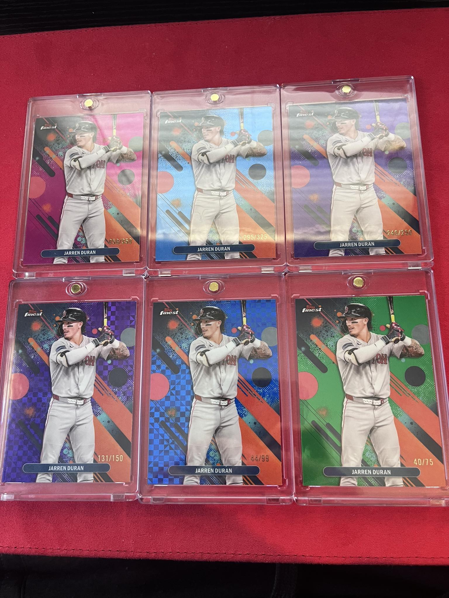 Jarren Duran autograph on Topps sports cards