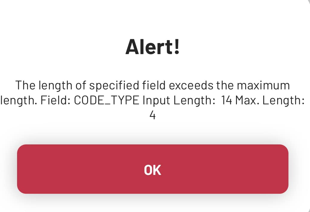 Variable Length Field Exceeds Maximum Length