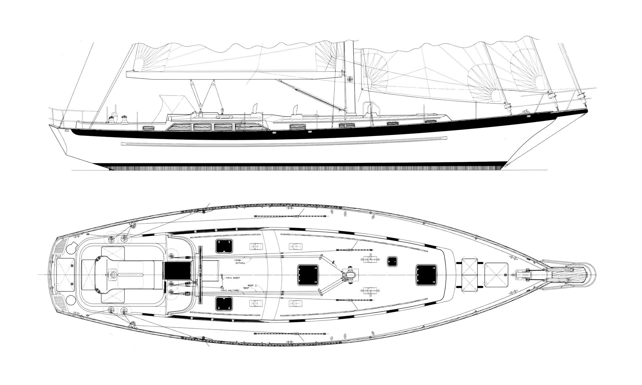 The Chuck Paine Yacht Designs Fan Club | THE CABO RICO 56 Deck Plan and ...