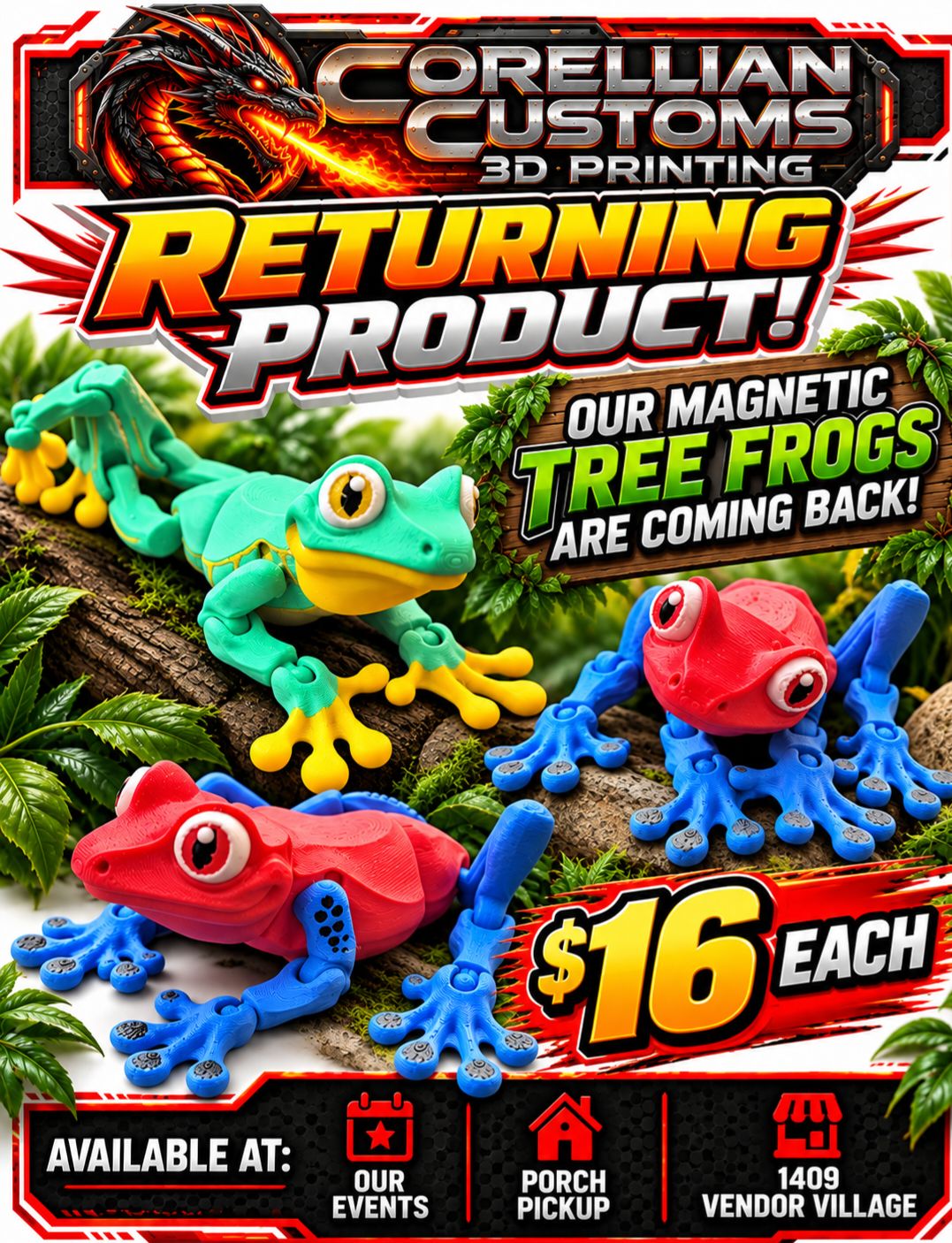 Magnetic Tree Frogs Returning at Corellian Customs Events