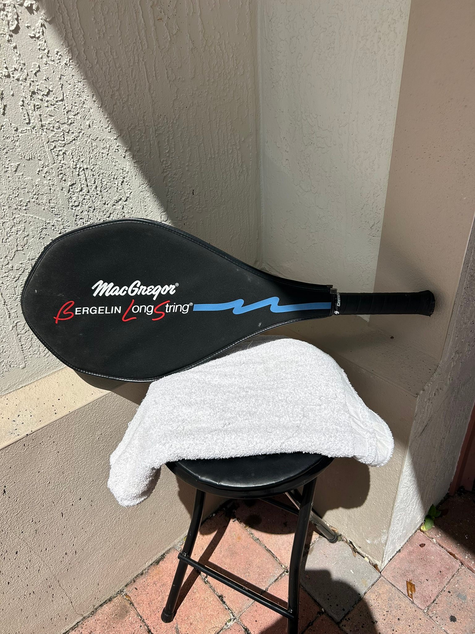 MacGregor Bergelin long string tennis racket