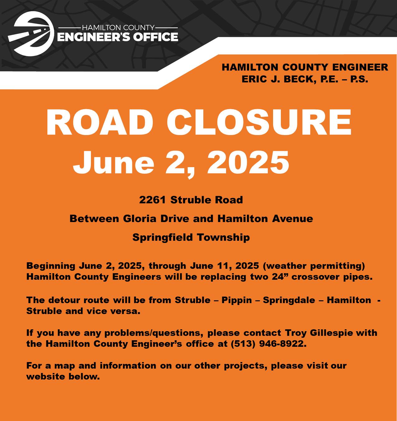 Colerain - 🚧 CONSTRUCTION ALERT 🚧 Please see the following road closure ...