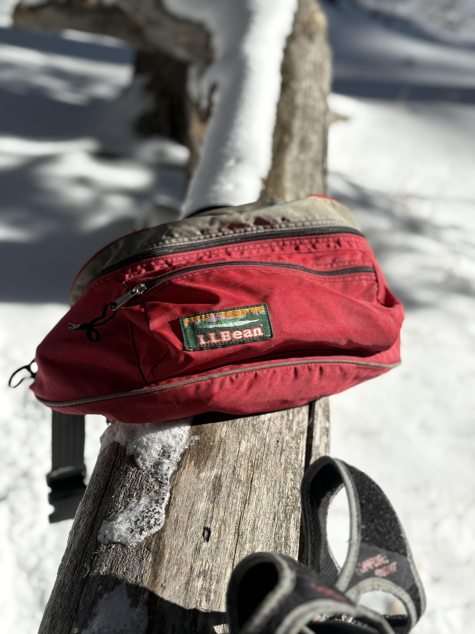 LLBean fanny pack for backpacking