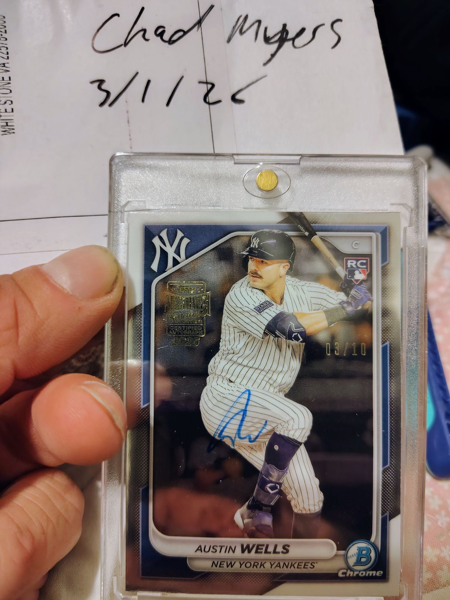 2024 Topps #624 Austin Wells RC Rookie New York Yankees