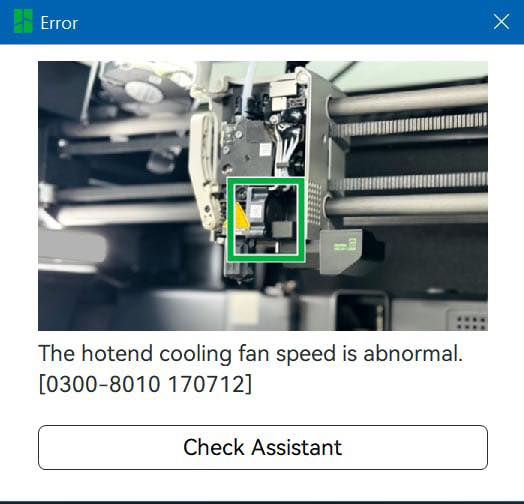 Help!! I swapped the fan on the hot end and still getting this error