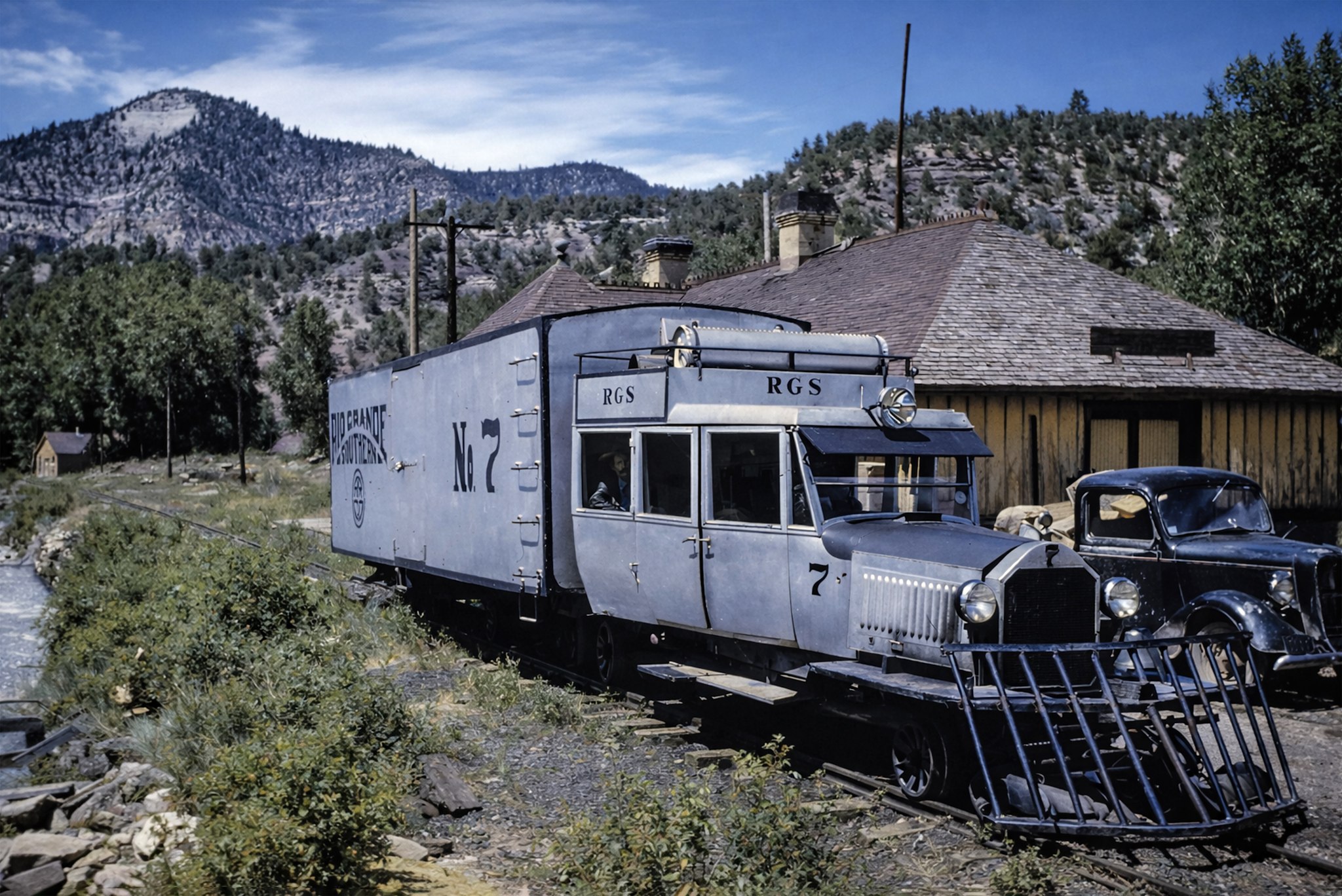 Rio Grande Southern motor car number 7 in Placerville