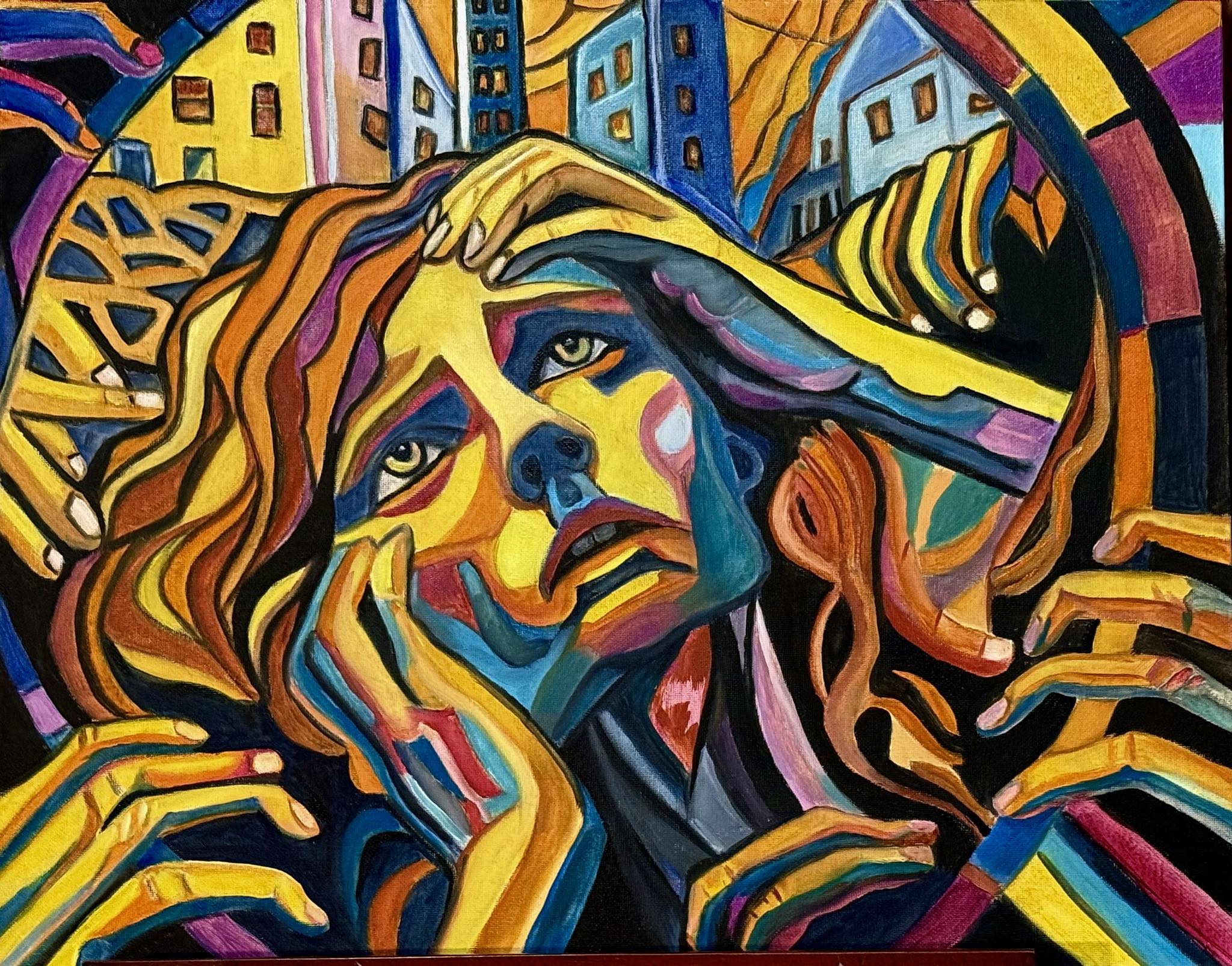 油彩画『感情のユートピア』 What sentiment does the chaos oil painting evoke?