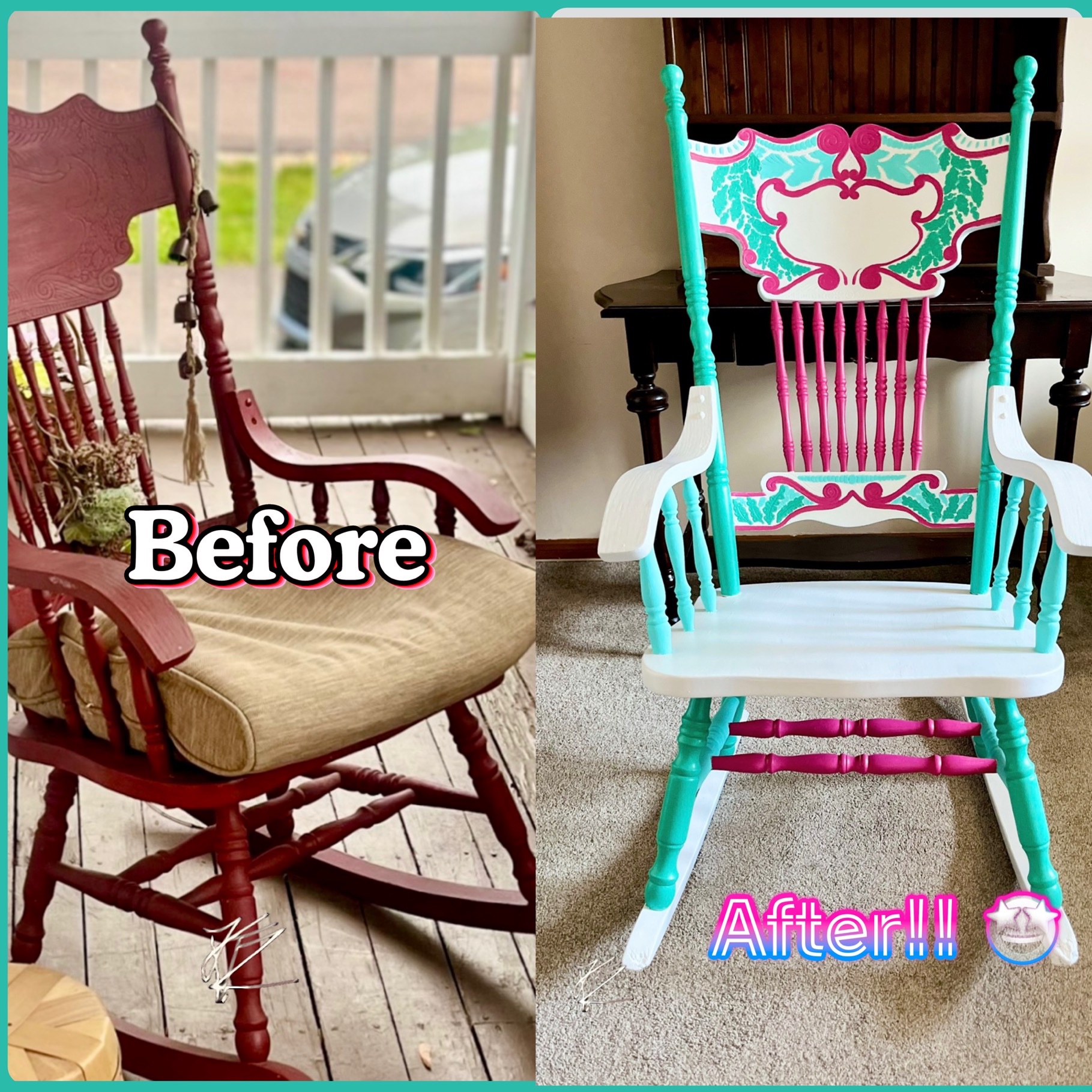 Buy & Sell Artwork. | ️ ~Handcrafted one-of-a-kind wooden rocker ...
