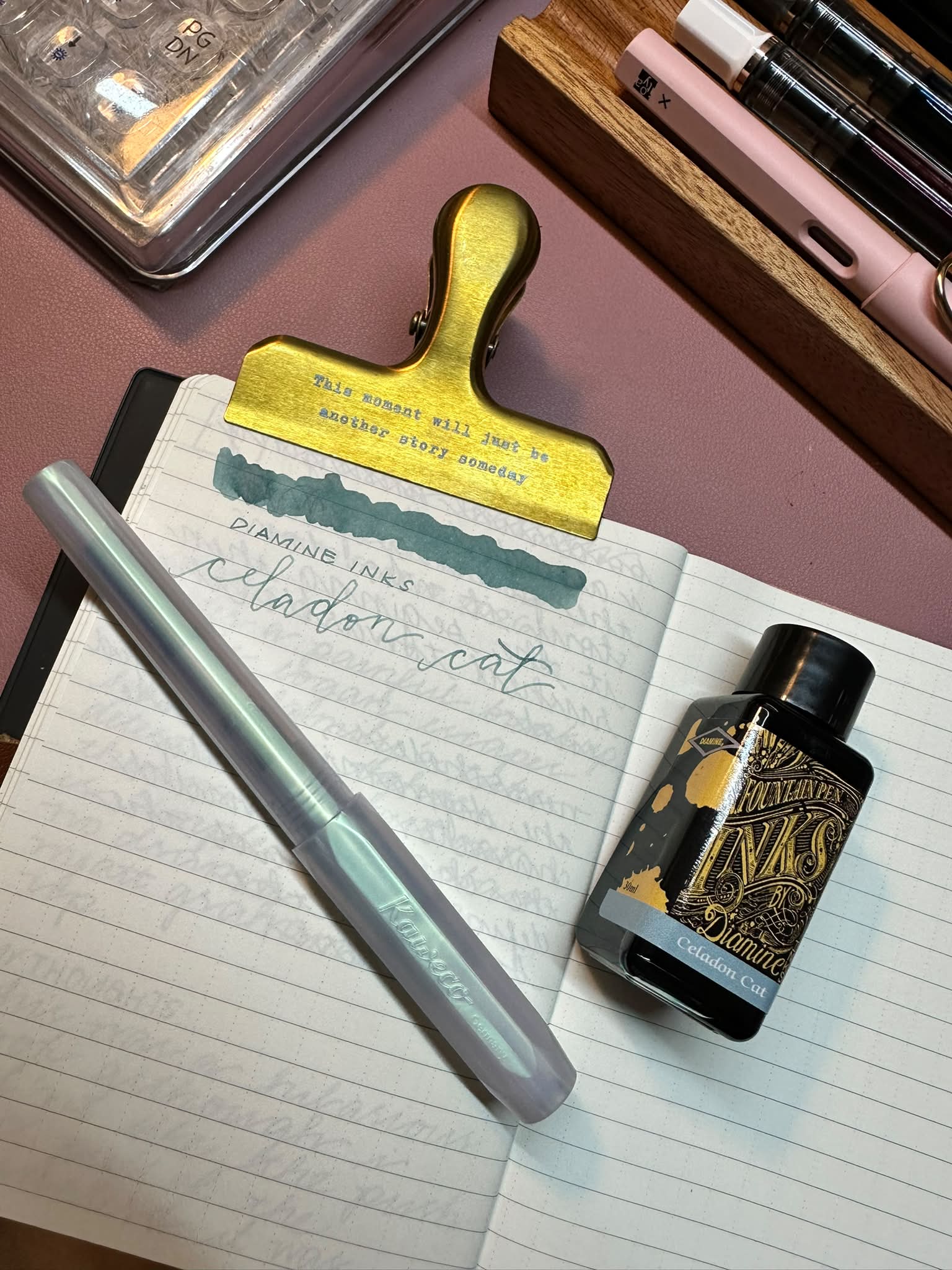 Montblanc Elixir Azure ink in Sailor 1911L 21k demonstrator