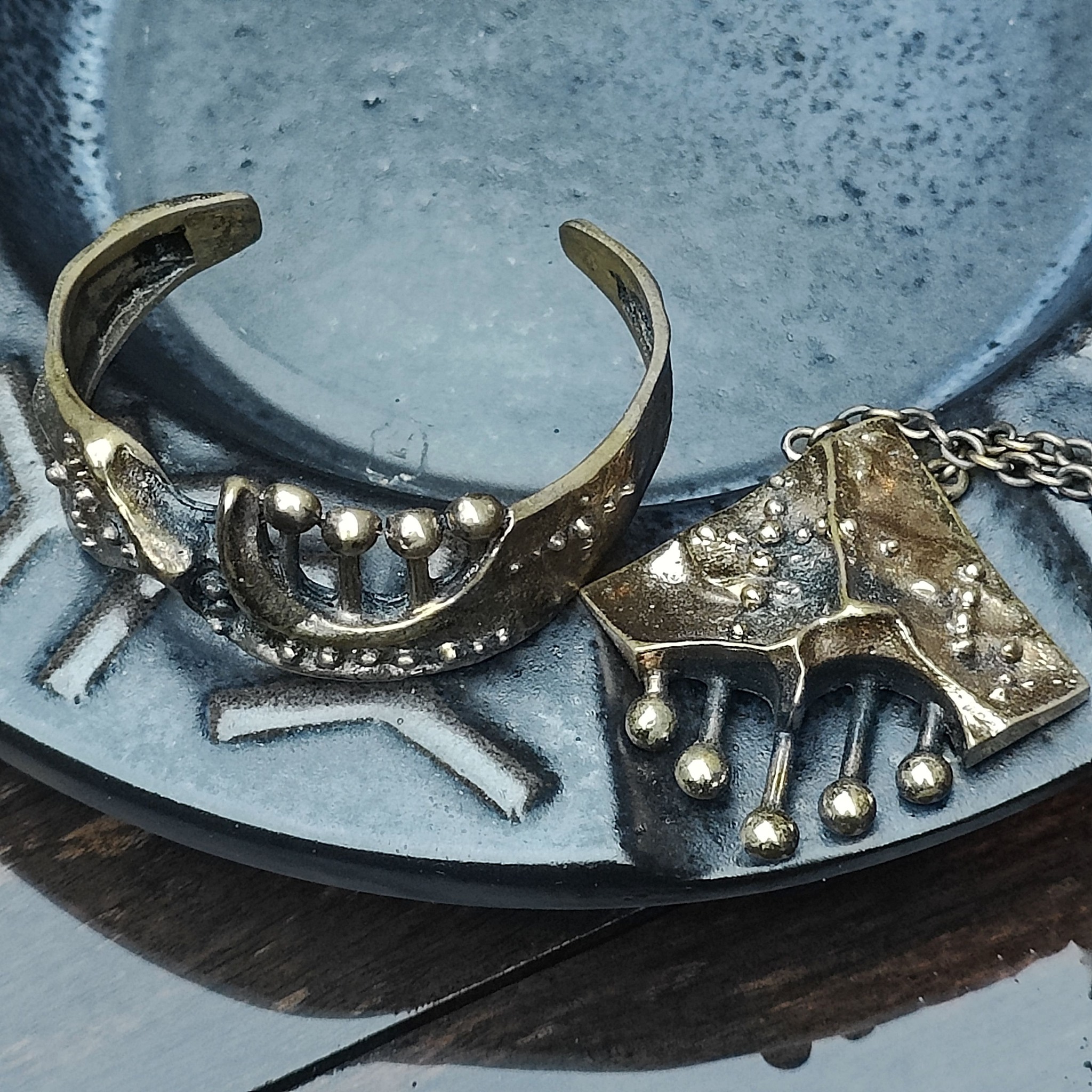 Jorma Laine brutalist silver pendant for Turun Hope Oy