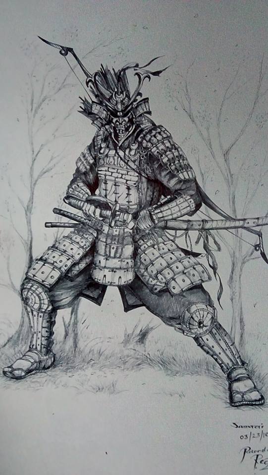 ballpen days an old artwork of 2018 ..always loved samurai .