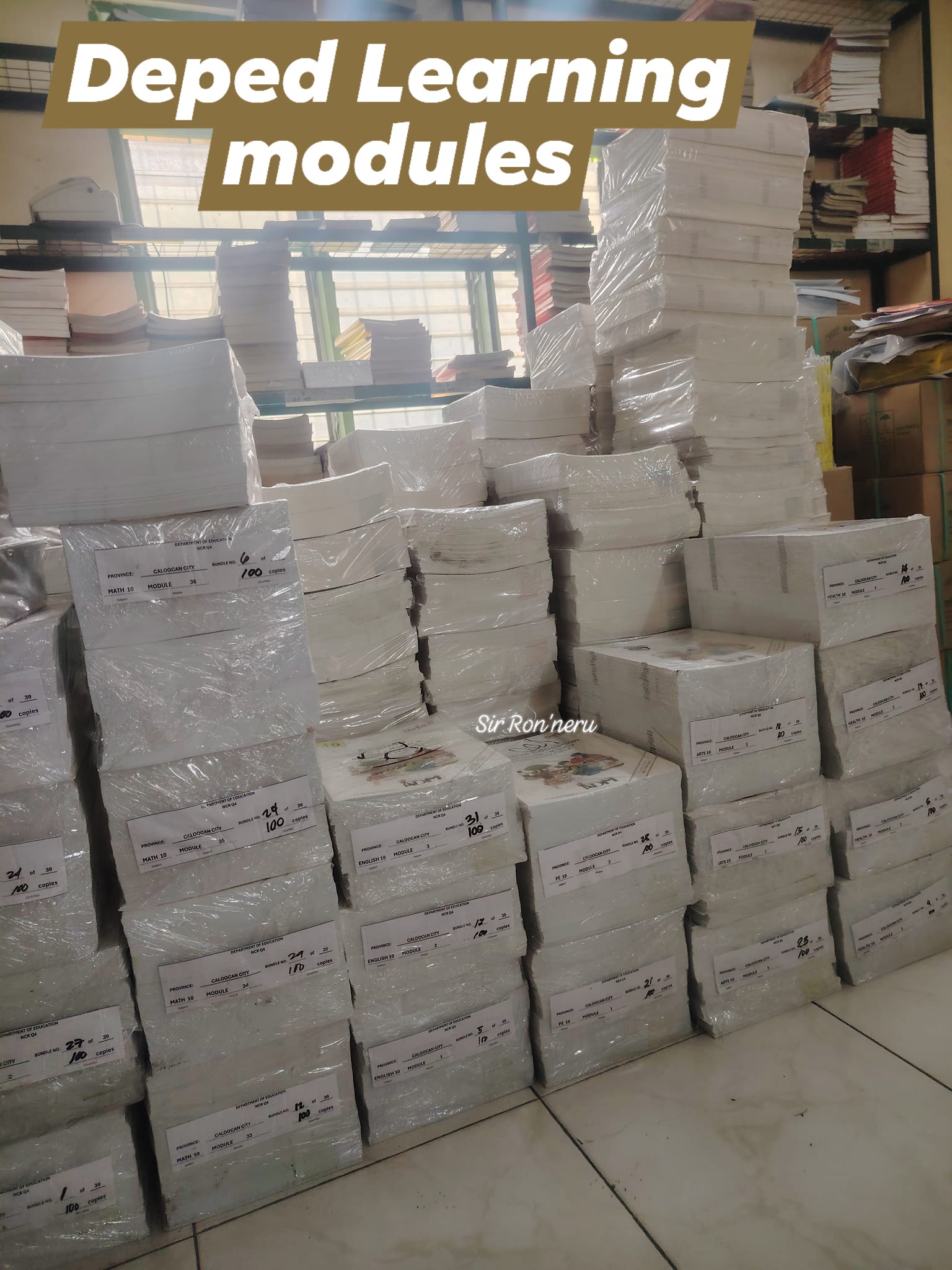 Ron'neru - Kakadeliver lang nito, Ito yung mga Deped Learning Modules ...