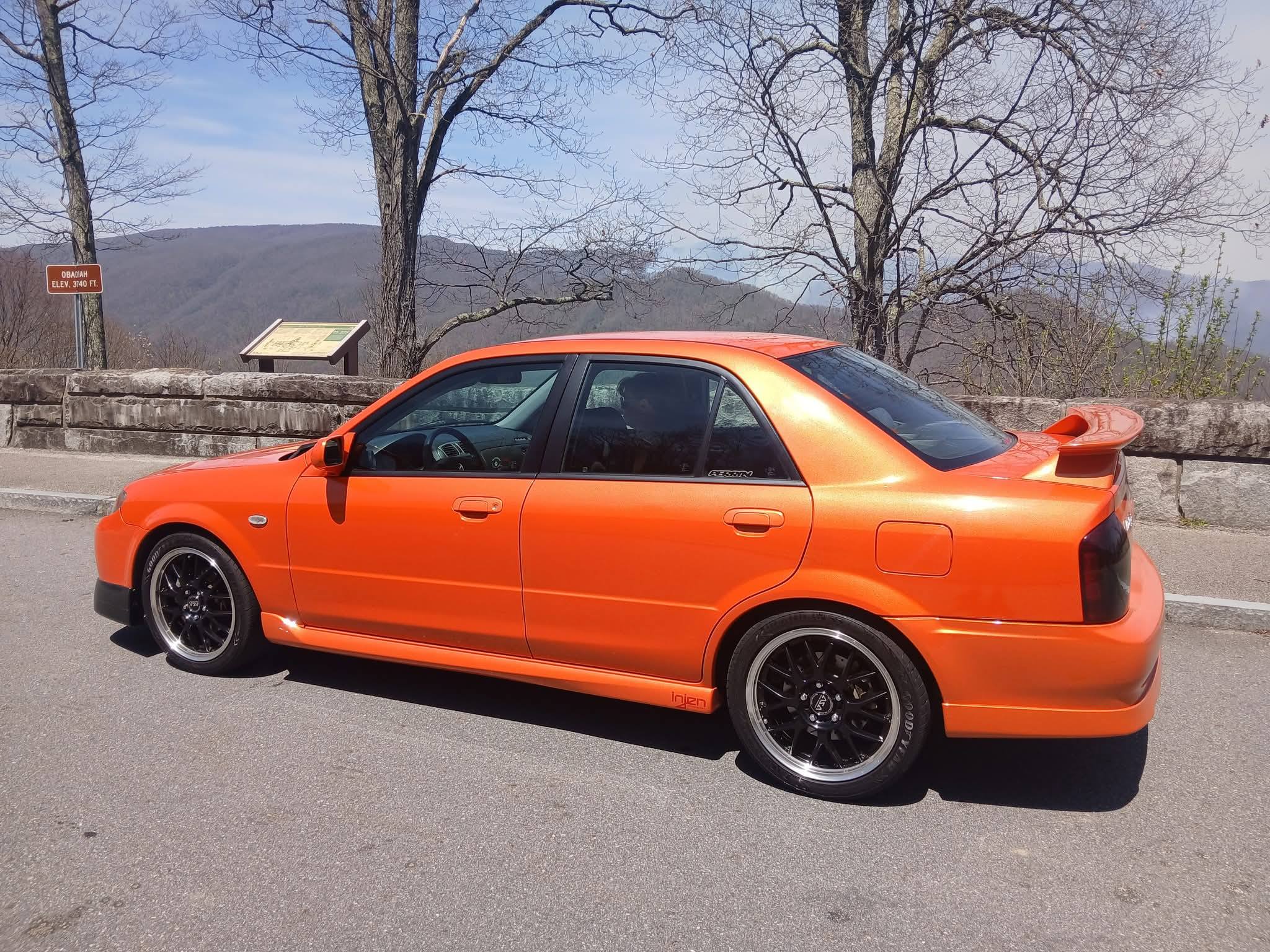Mazdaspeed Protege in Spicy Orange Mica Paint