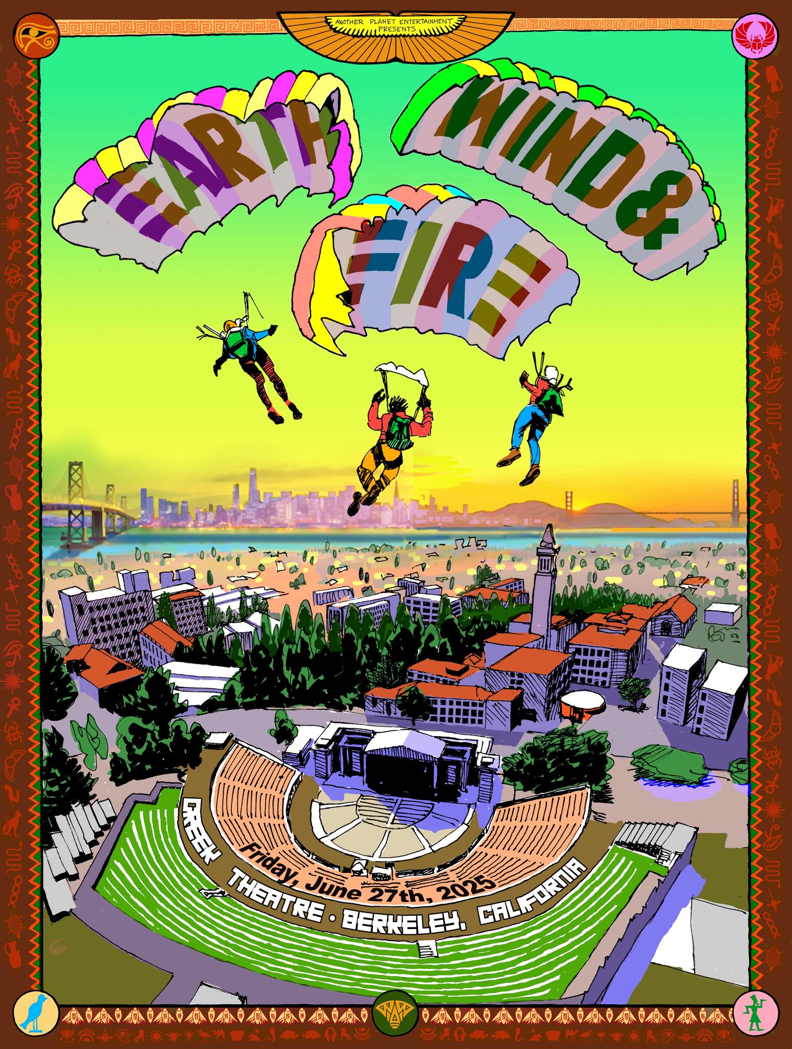 Vintage Earth Wind and Fire 1979 tour ticket poster