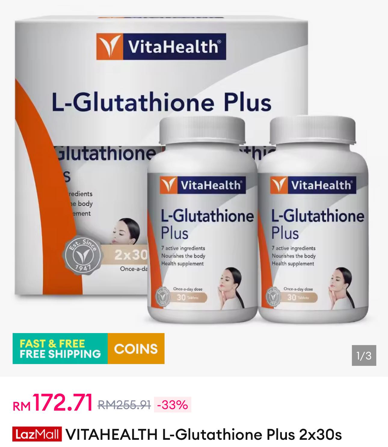 l glutathione plus好吗 xhs看到有人说这个不错～ 想改善皮肤的，可以试看～ VITAHEALTH L-Glutathione Plus 2x30s https://s.lazada.com.my/s.ZYQgWn?c=b&t=p-i3lNzFe-sKSeNgR 这款产品主要通过“内服”的方式来调理皮肤，适合有面色暗沉、皮肤不均、色斑、雀斑或想日常抗初老的人群： • 美白提亮 hair fall Himalaya Cream 100ml Natural Weight:500g