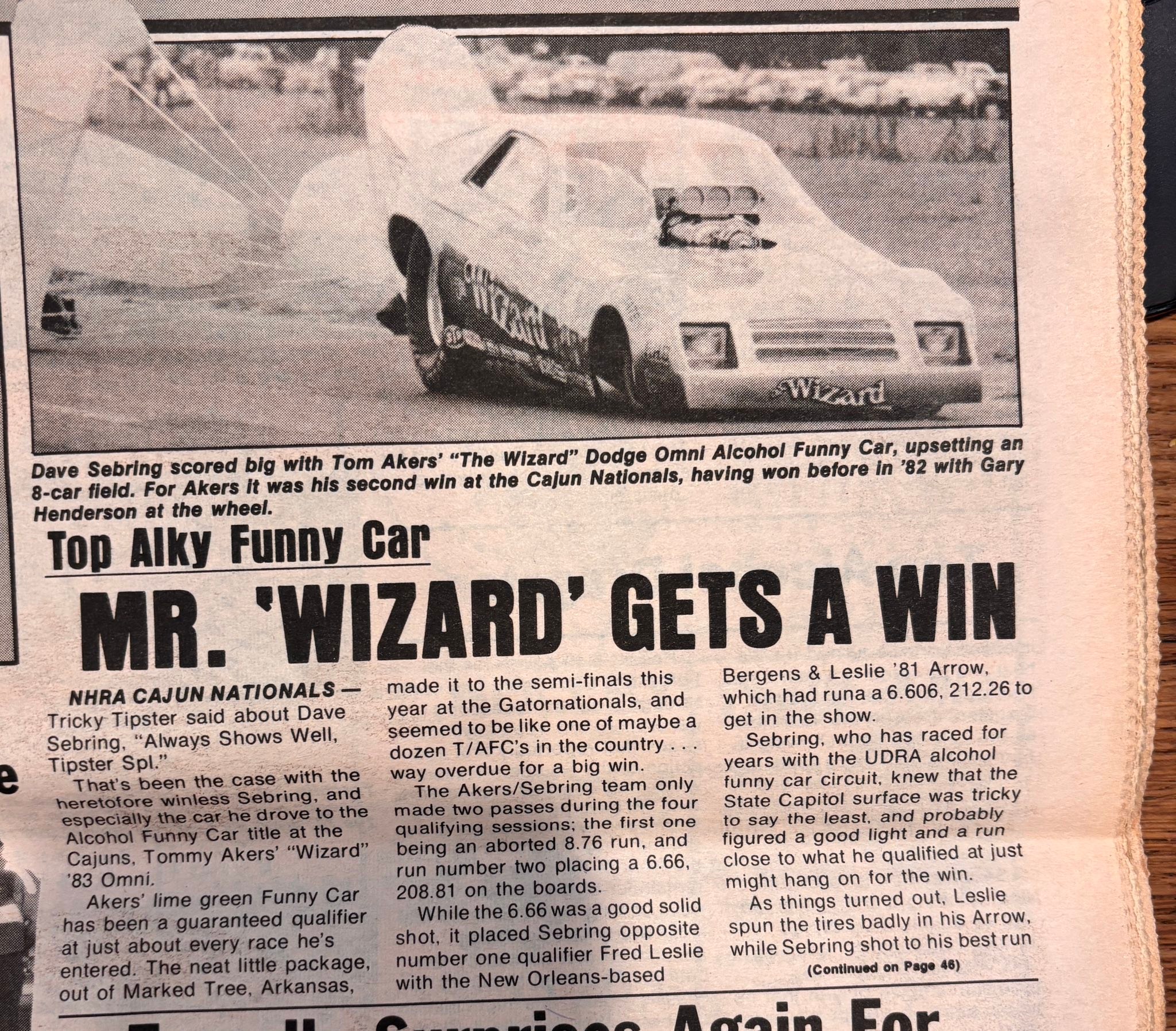 nhra cajun nationals 1984 photo