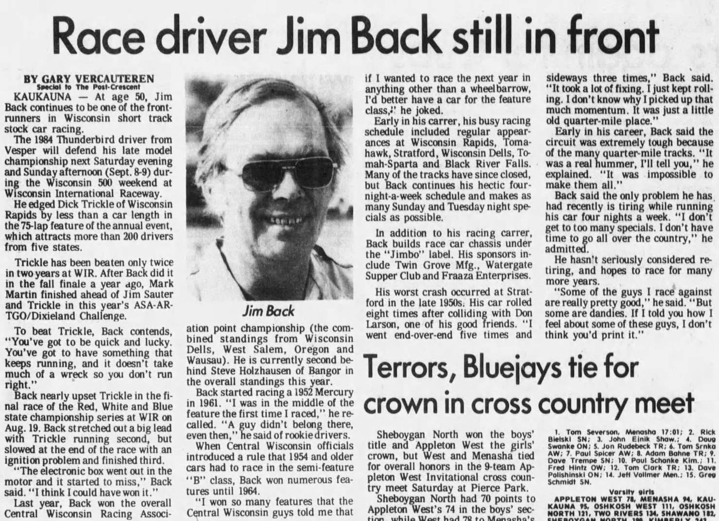 Wisconsin International Raceway Memories | Article about Jim Back from ...