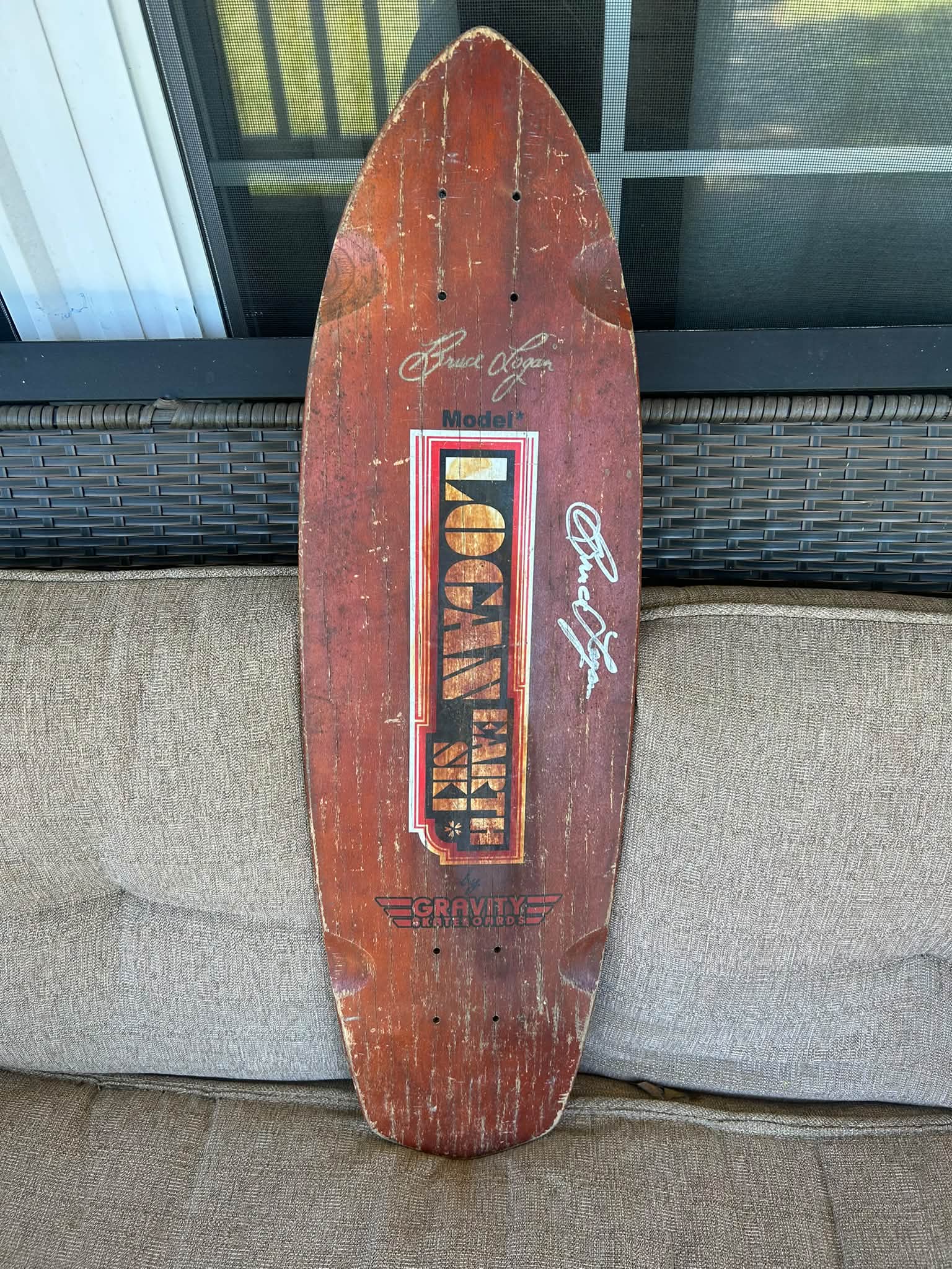 Vintage Bruce Logan skateboard autographed by Bruce himself !