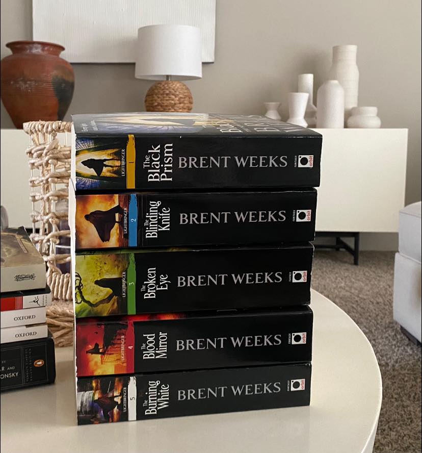 Lightbringer series by Brent Weeks found at local Goodwill