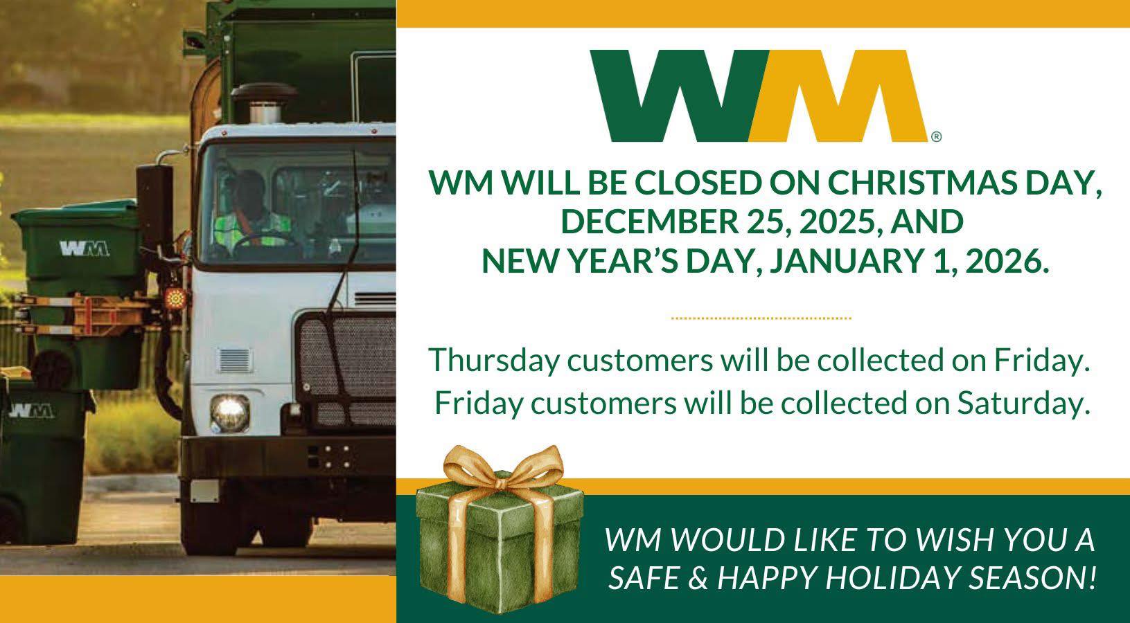Waste Management Holiday Hours