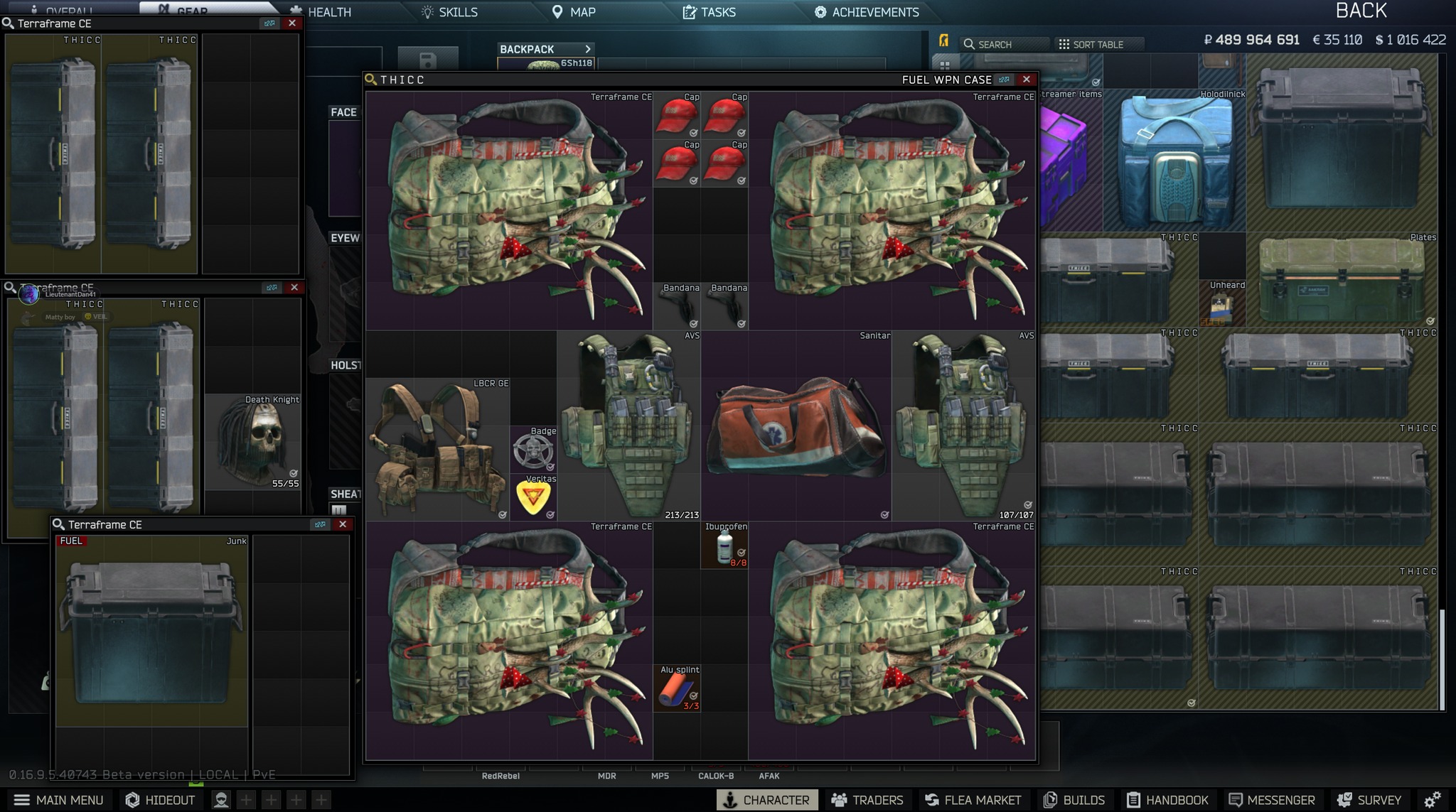 Glitched bags in Escape From Tarkov allowing cases in cases
