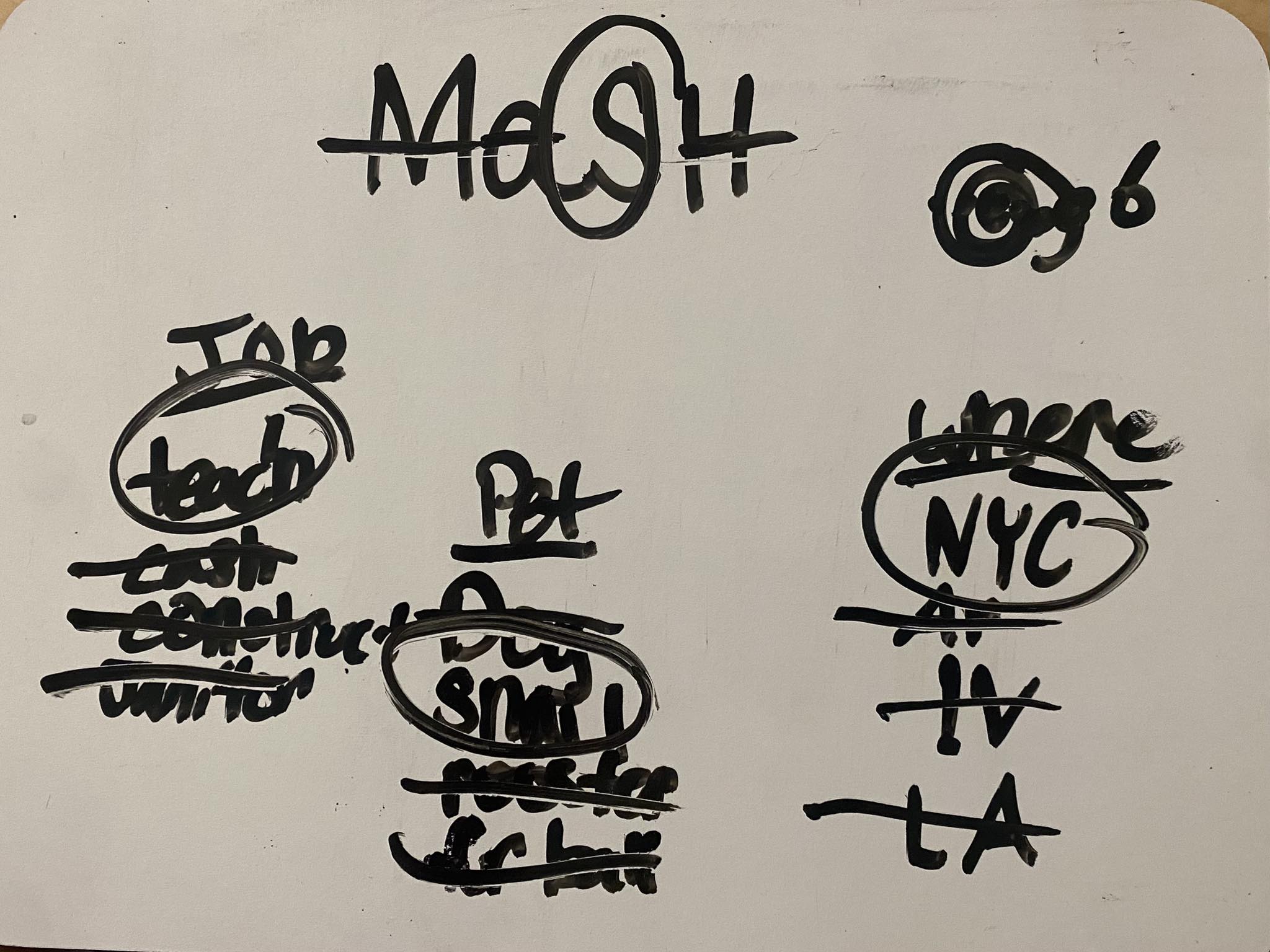 MASH game hints at NYC trip for Thomas
