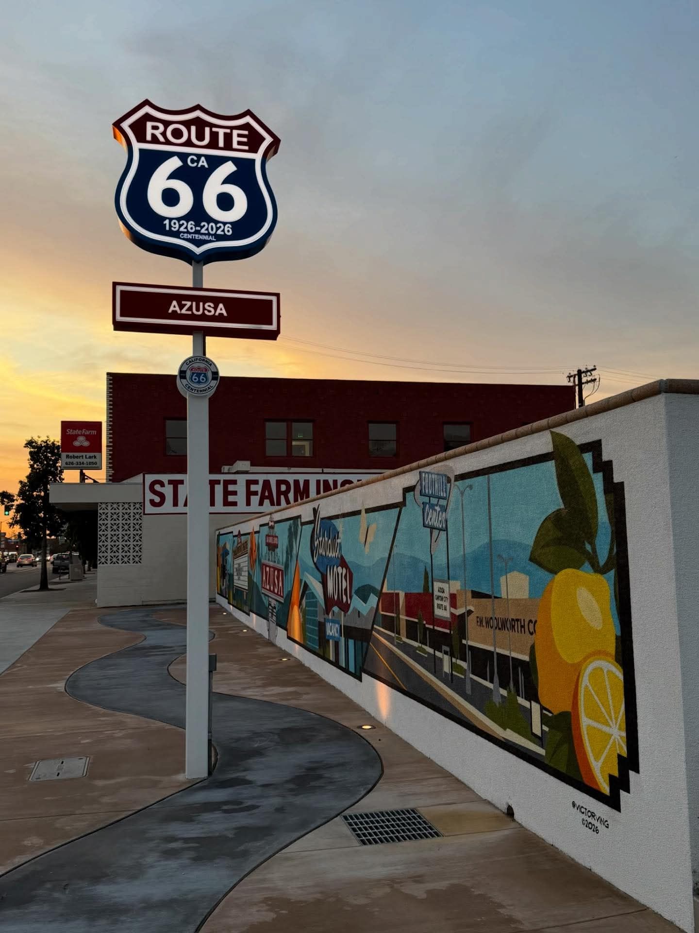 New Route 66 mural in Azusa, CA