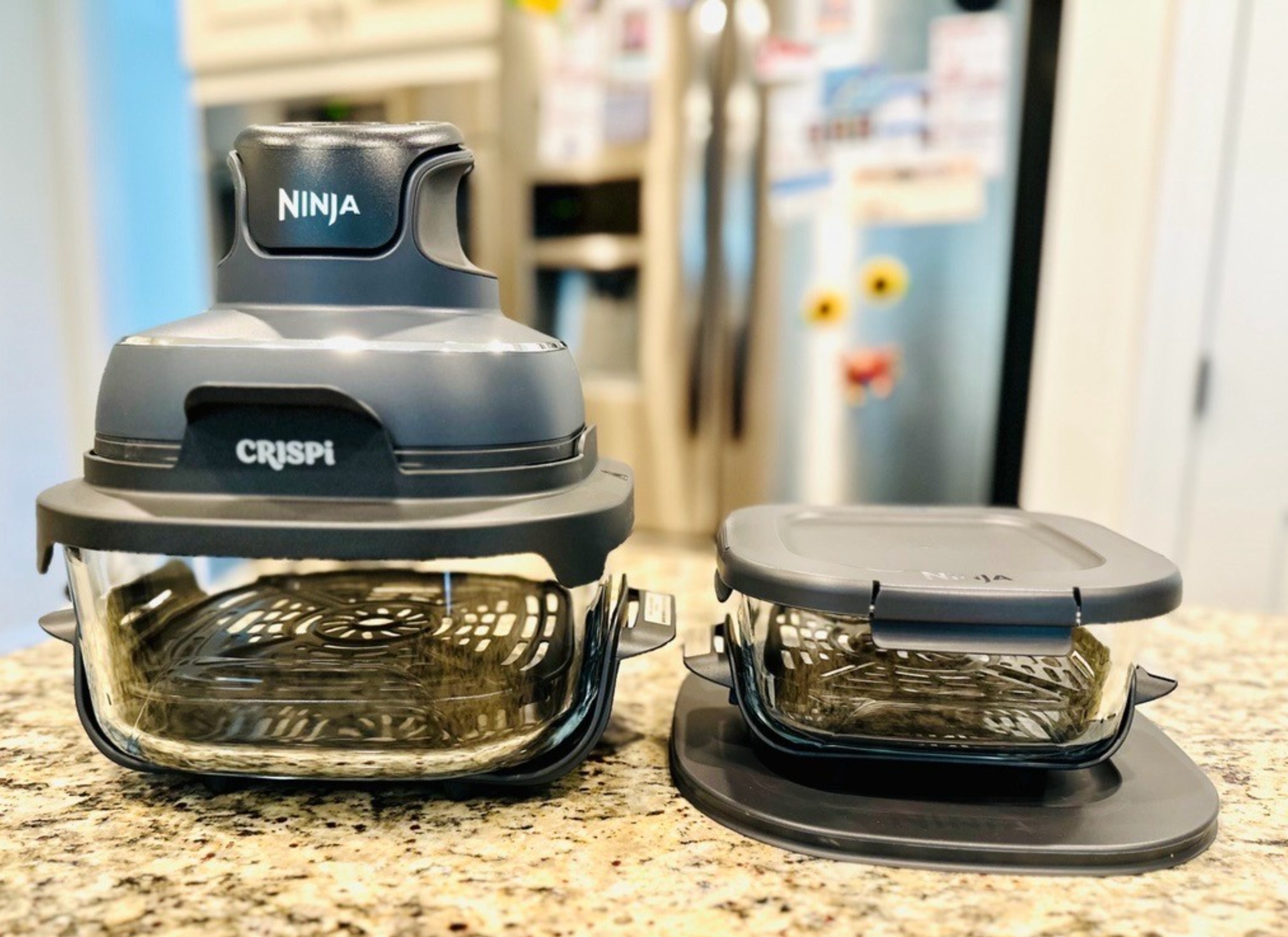 ad Deal Alert! The Ninja Crispi 4-in-1 Portable Glass Air Fryer is now just $159.98 on QVC! This powerhouse comes with 6-Cup & 4Qt. TempWare Glass Containers, 2 Crisper Plates, and 2