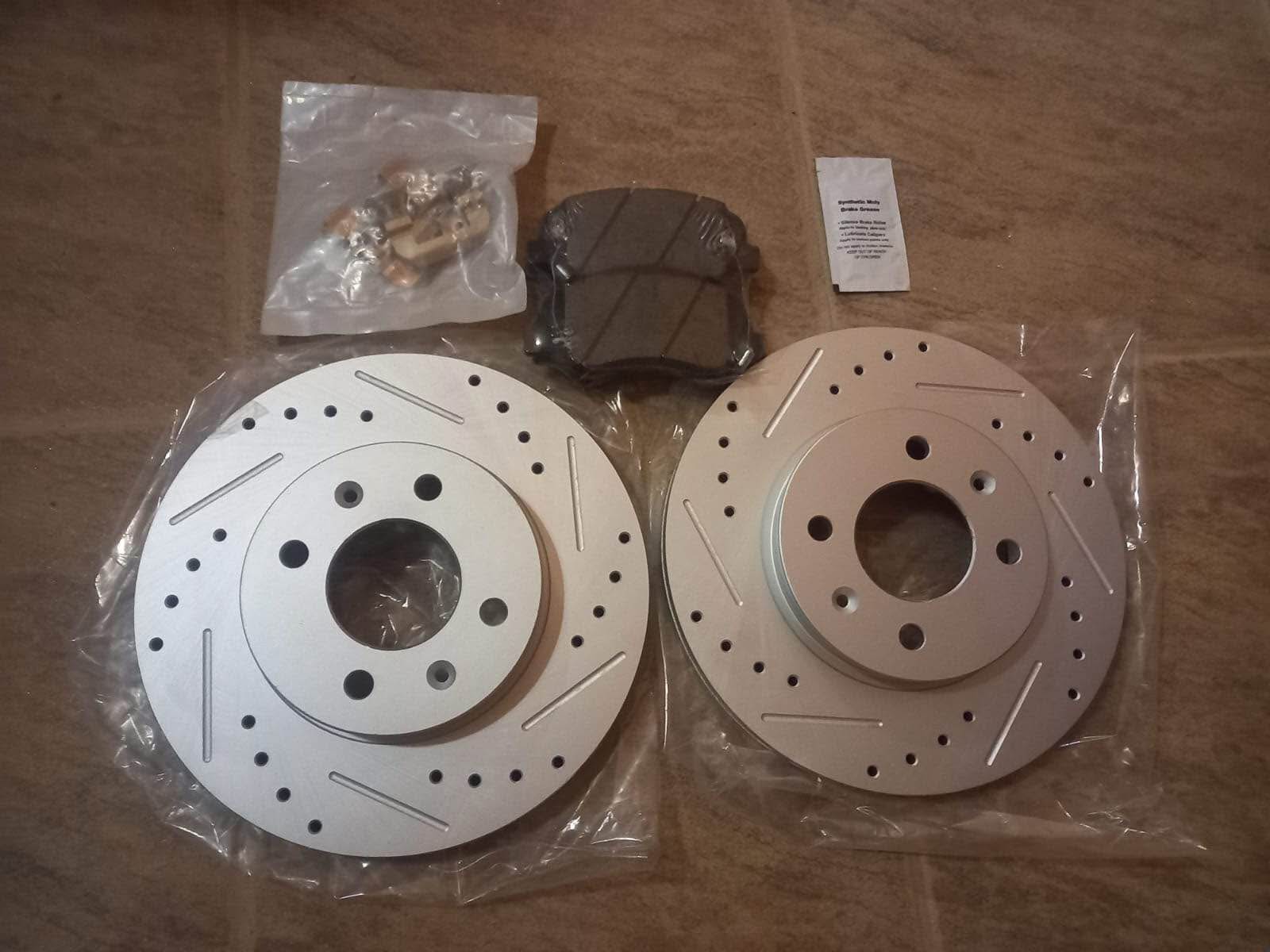 DF Front Rear Drilled Slotted Brake Rotors Pad Kit for 2012-2016 Honda