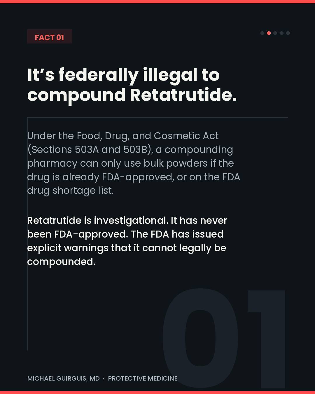 ⚠️ Before you consider using retatrutide, know the facts. Retatrutide has not completed the FDA approval process, there is no official assessment confirming its safety or quality. The risks are real: 🚫