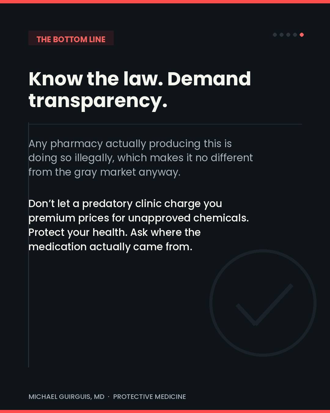 ⚠️ Before you consider using retatrutide, know the facts. Retatrutide has not completed the FDA approval process, there is no official assessment confirming its safety or quality. The risks are real: 🚫
