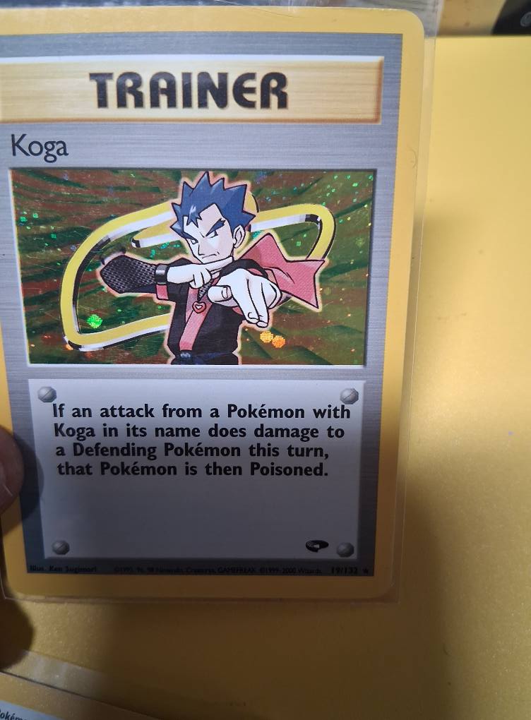 koga pokemon card 2000 Pokémon Koga's Beedrill Holo #9 PSA 7 [1] Peck (10) Attack 2 What do you guys think