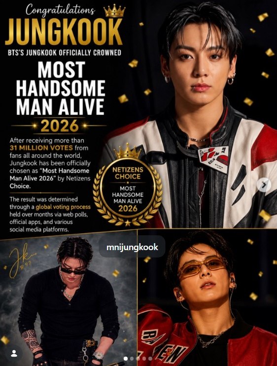 JUNGKOOK — MOST HANDSOME MAN ALIVE 2026 BTS (방탄소년단) member