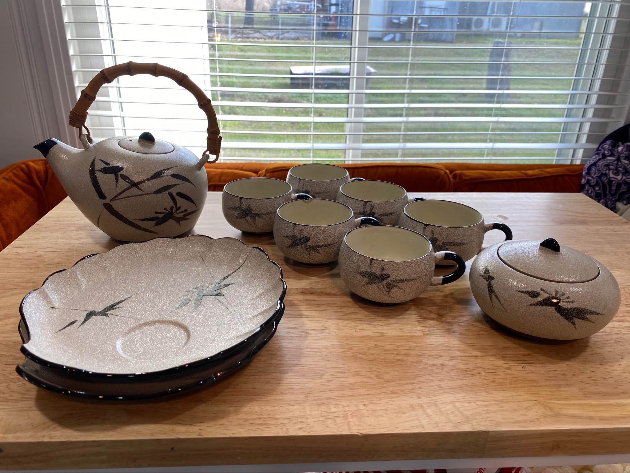 This charming vintage Mascot 974 China tea set from Japan is a