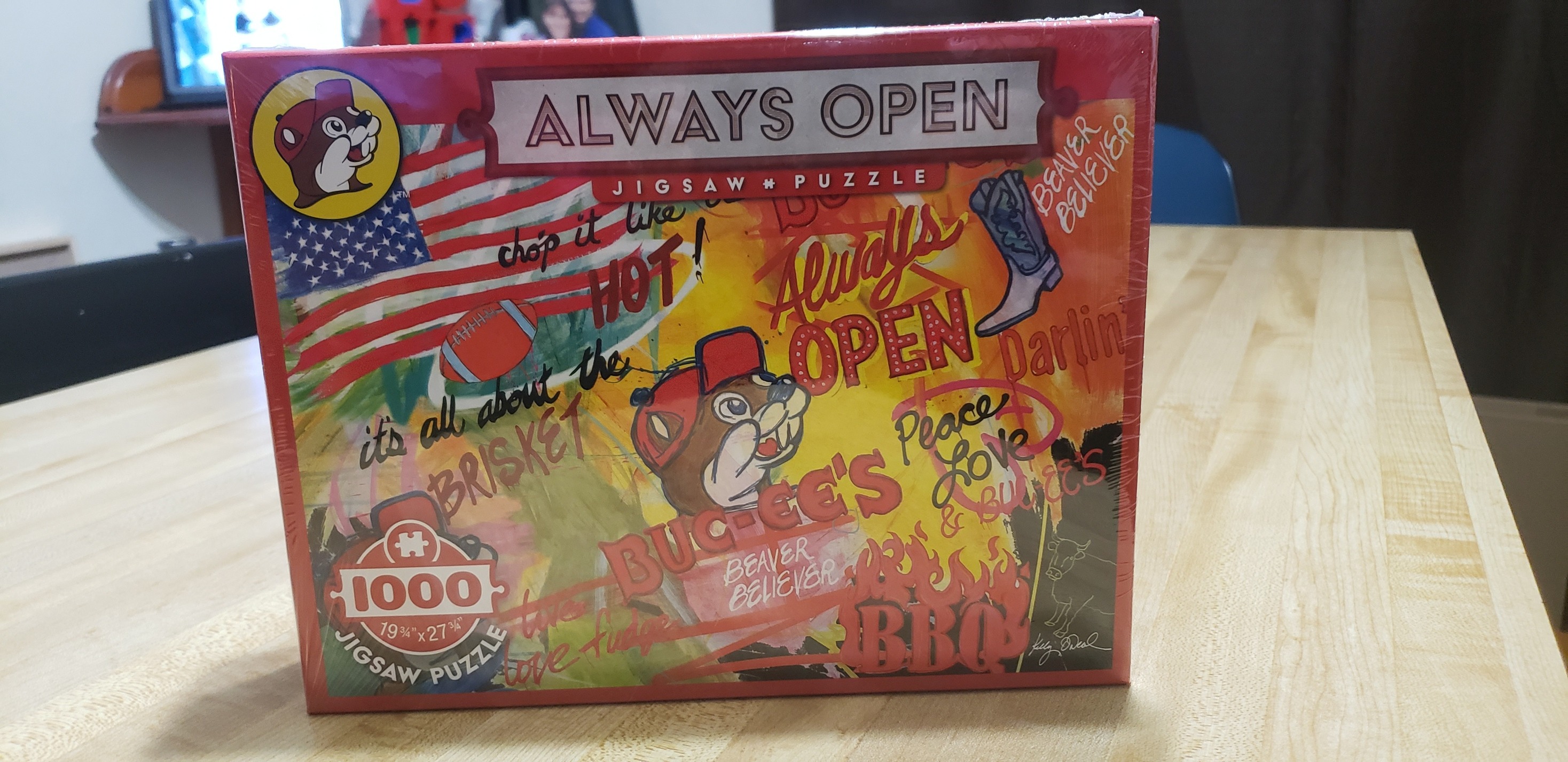 Starting a new 1000 piece puzzle from Buc-ee