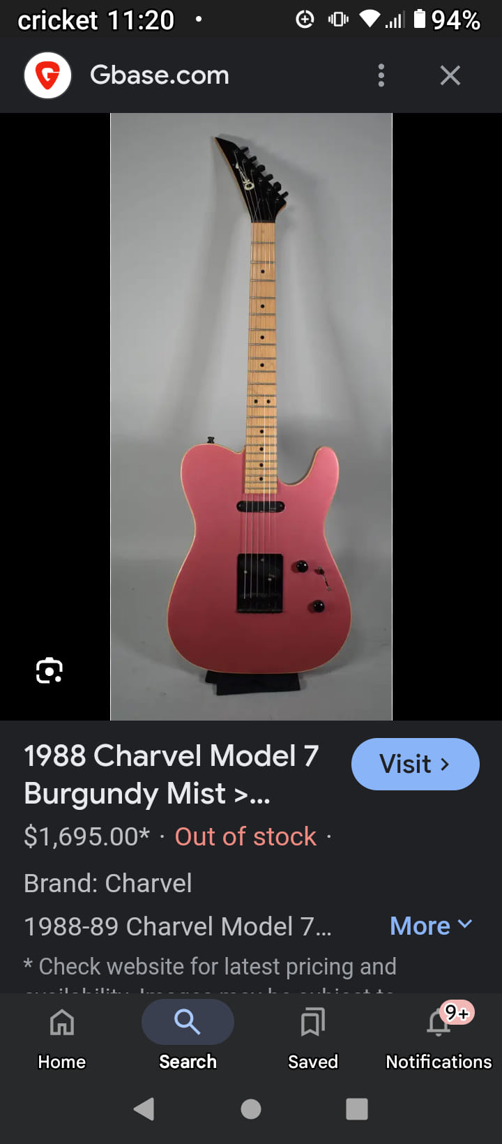 1986 Japanese Charvel Guitar with Reverse Dinky Neck