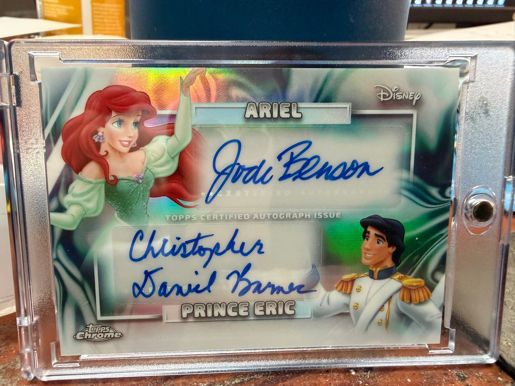 2026 Topps Chrome Little Mermaid dual autograph of Eric and Ariel