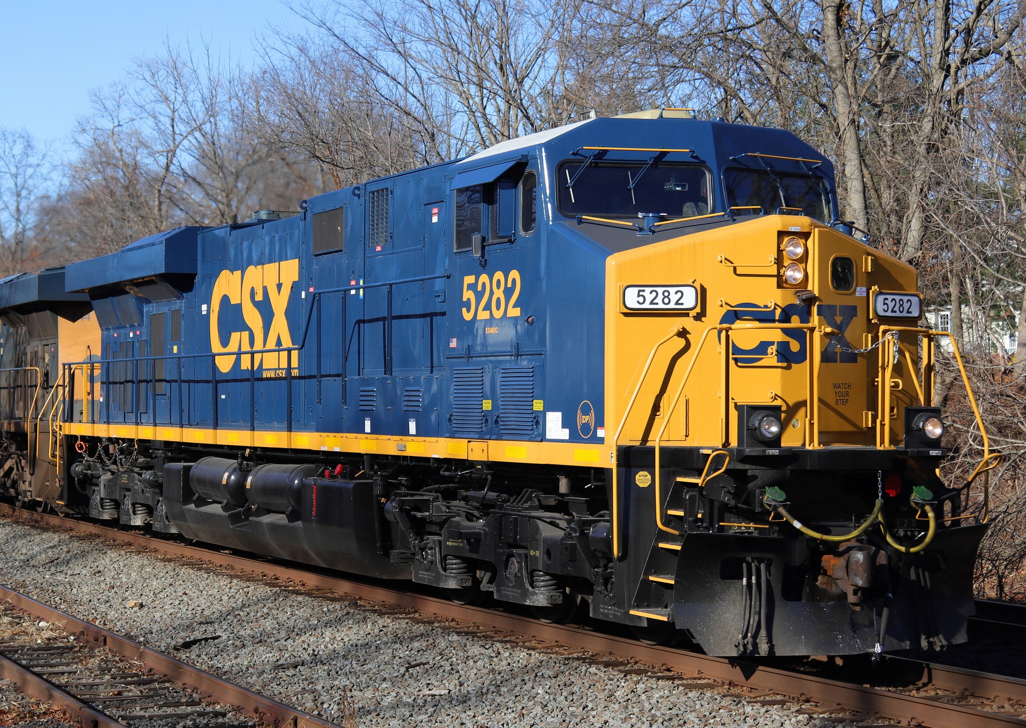 CSX M300 train with DC GEVO #5282 in Piscataway, NJ