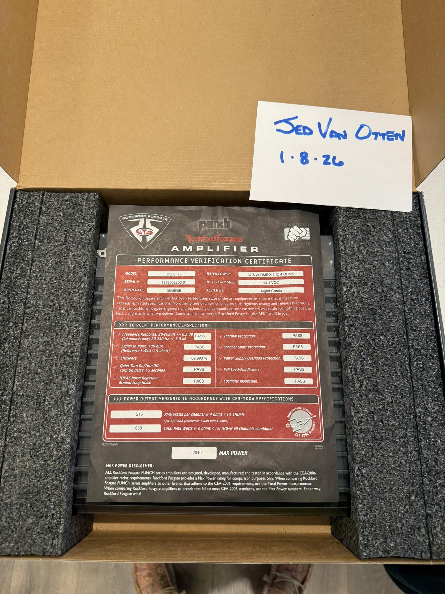 Rockford Fosgate Punch 360.6 amplifier for sale