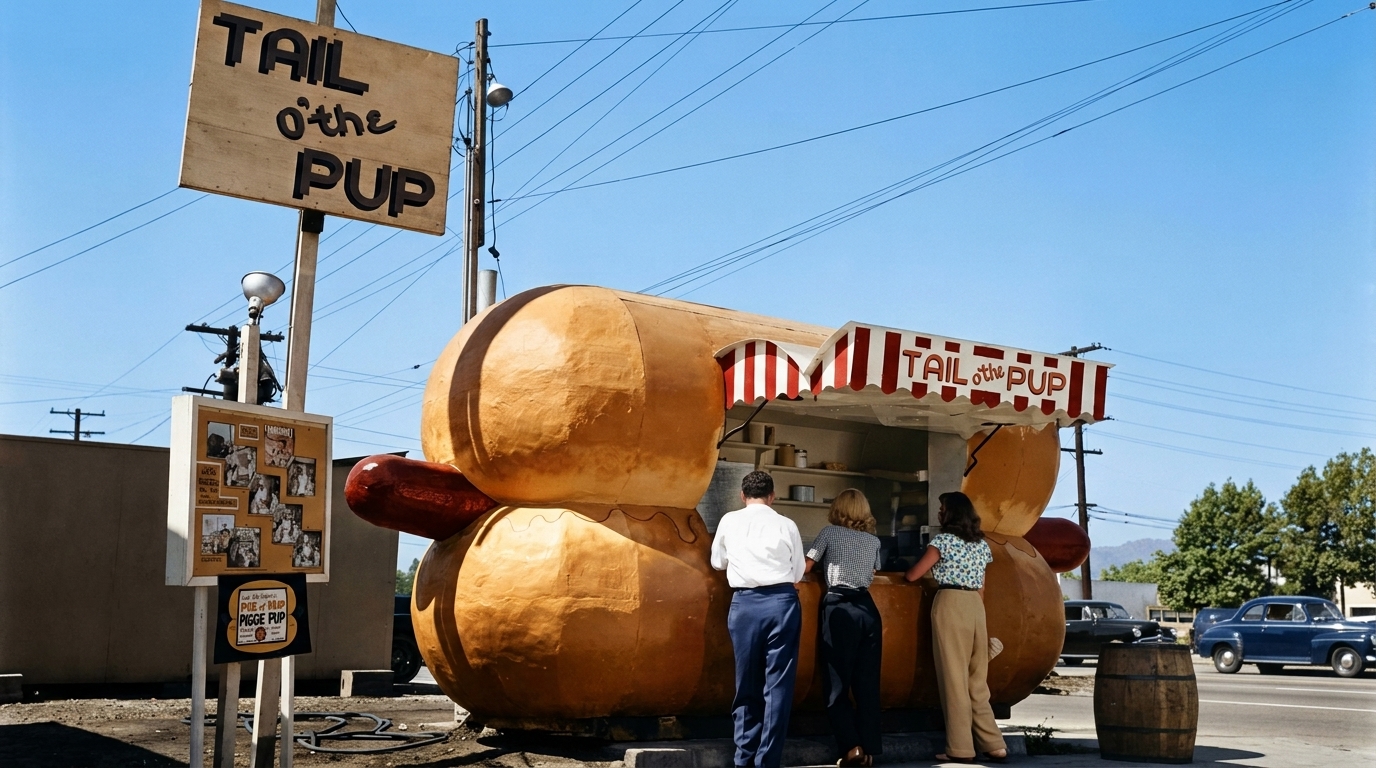 Audrey's hot dog stand in Los Angeles, 1961